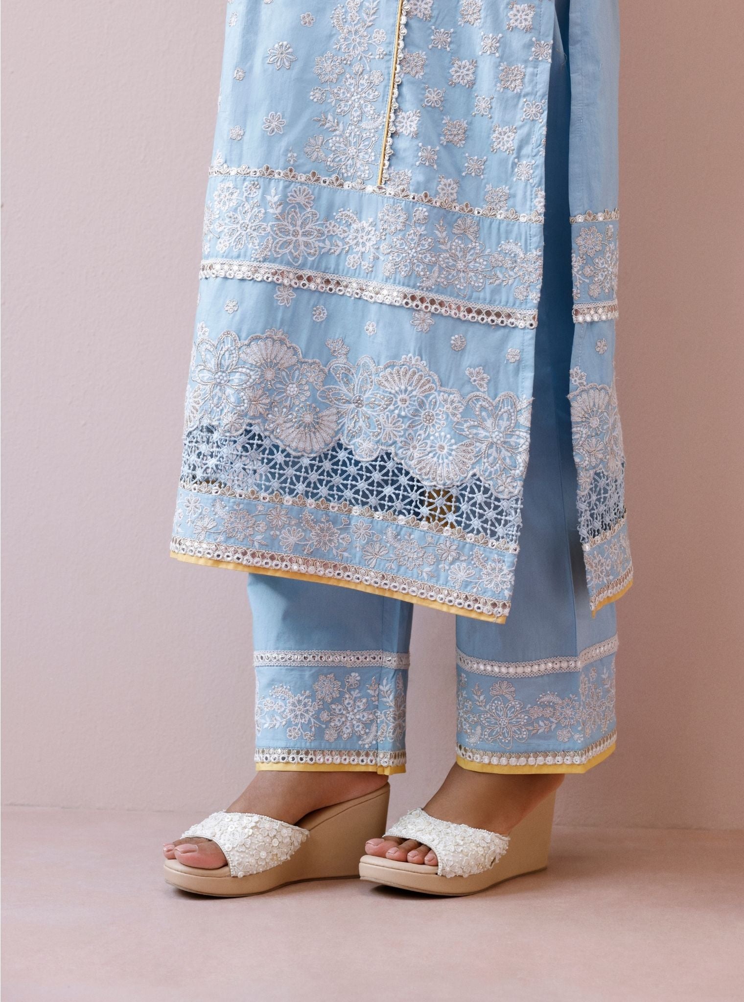 Avika Supima Cotton Light Blue Kurta Set