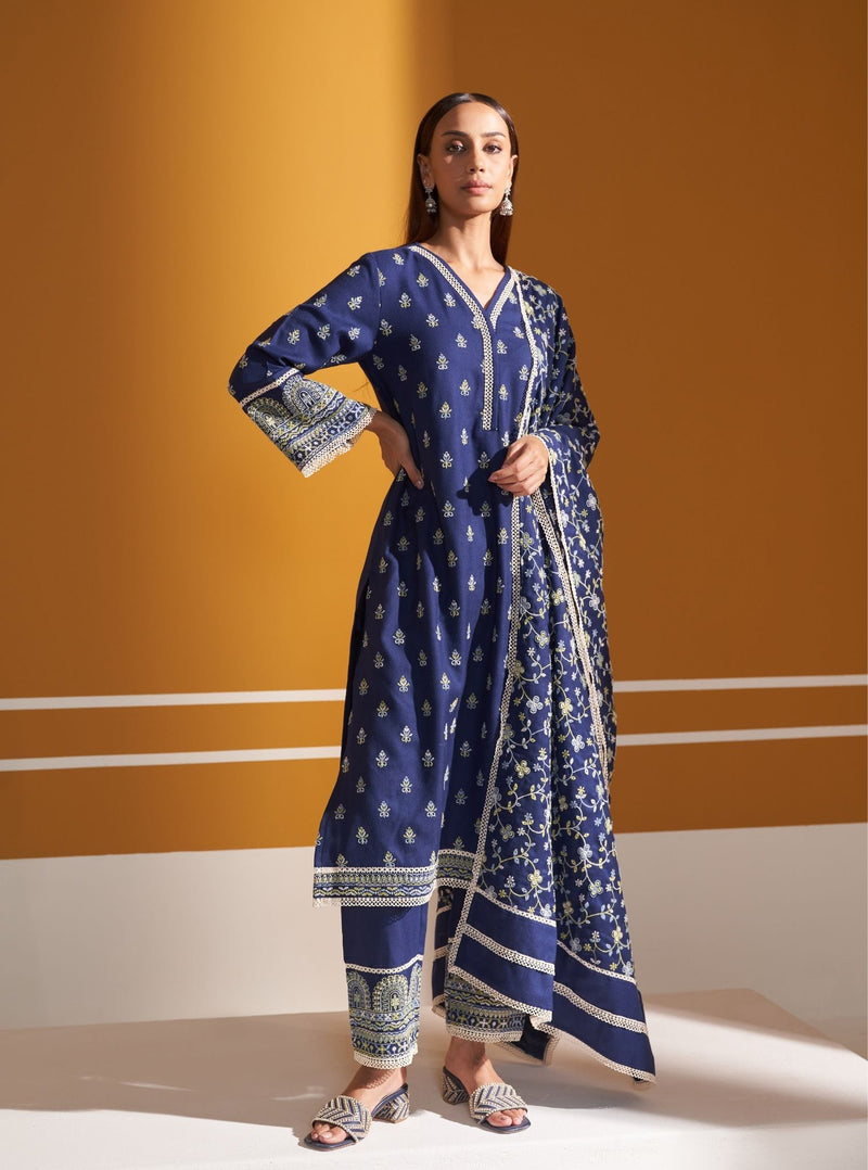 Wren Wool Green Kurta Set