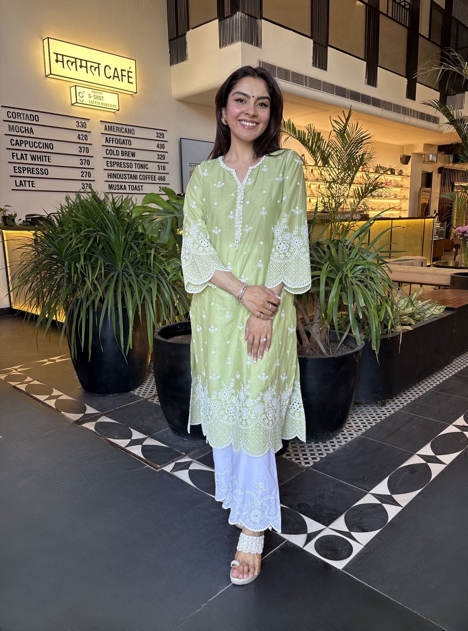 Bani Supima Cotton Green Kurta Set