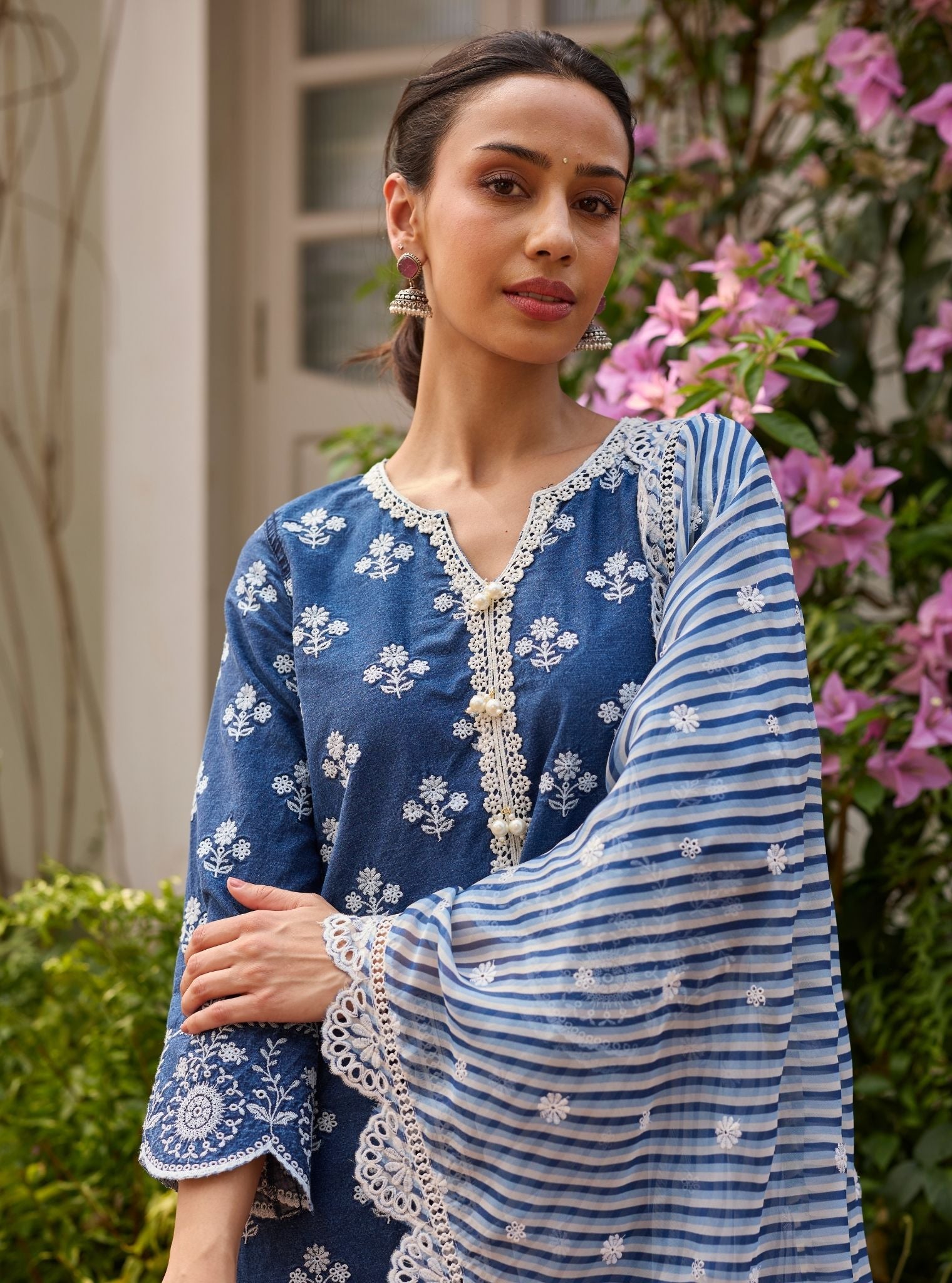 Bhairavi Denim Navy Kurta Set