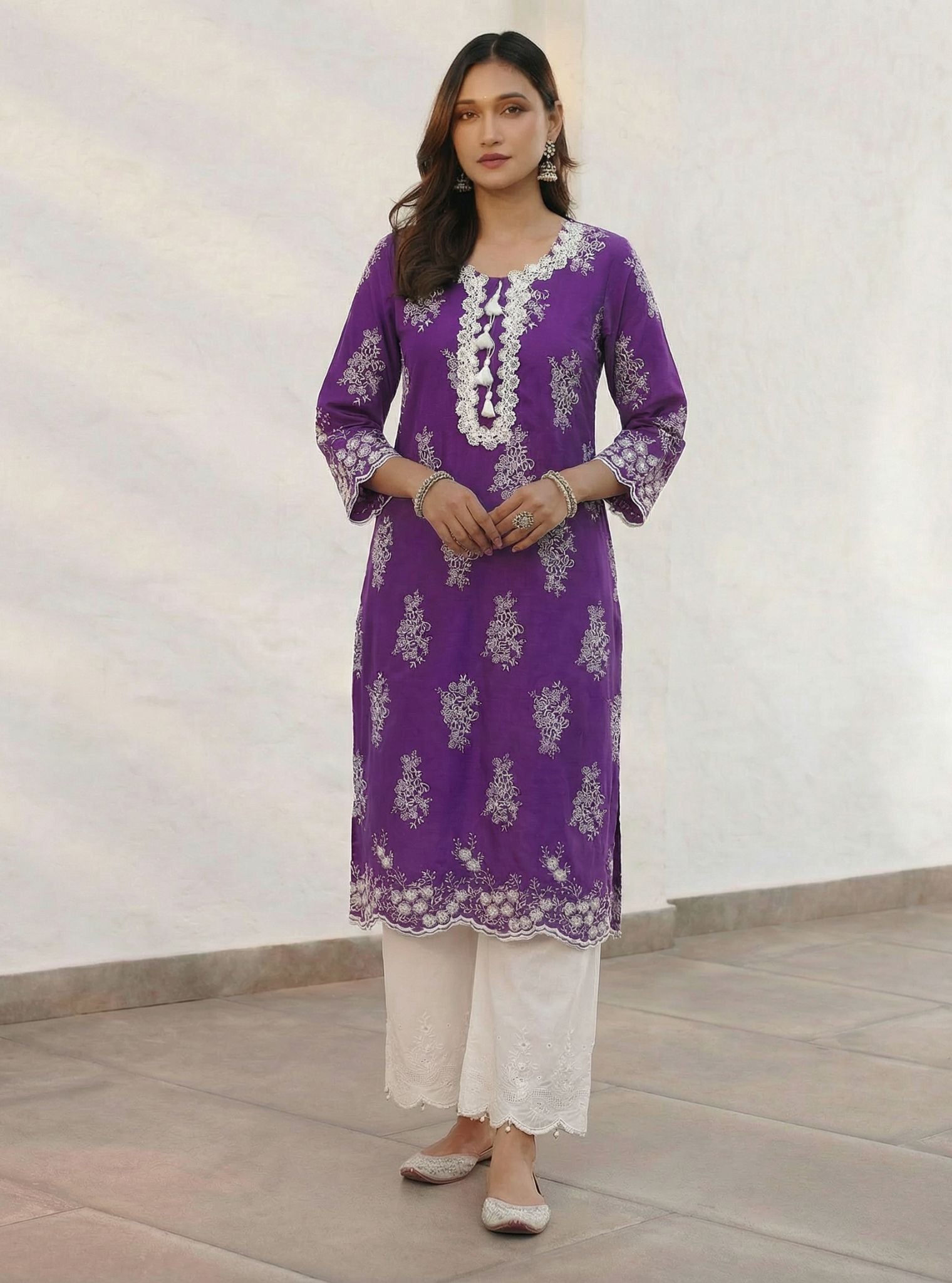 Perla Supima Cotton Purple Kurta Set