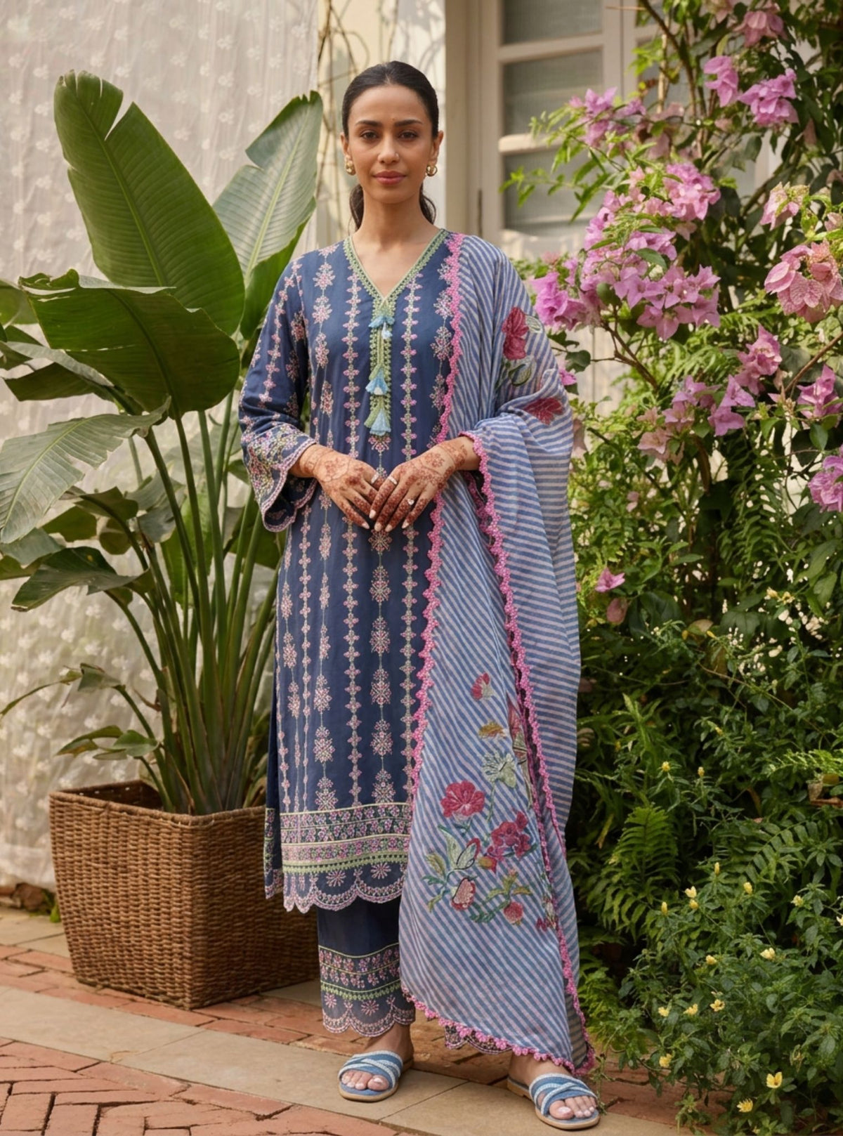 Mua Supima Cotton Navy Kurta Set