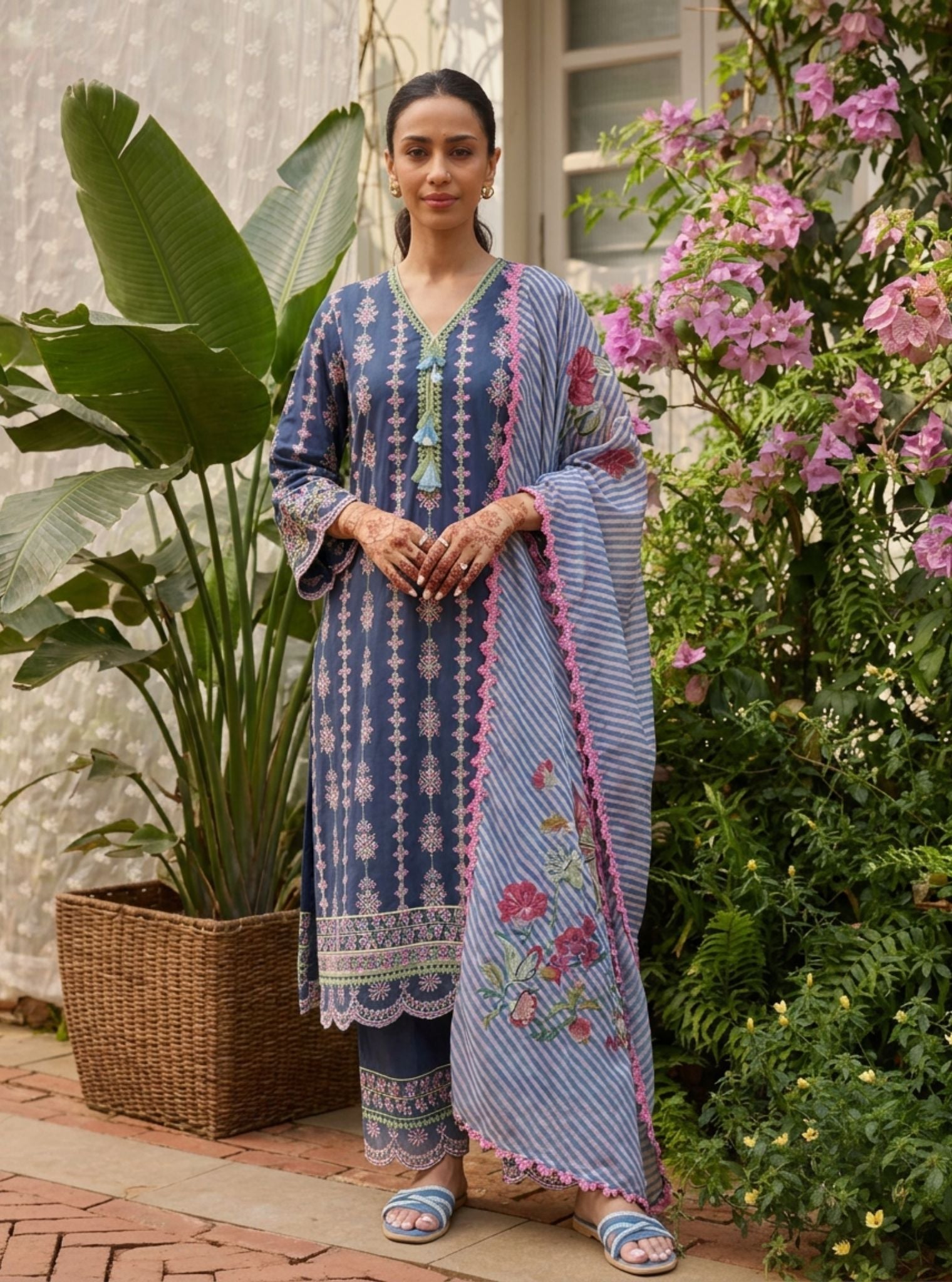 Mua Supima Cotton Navy Kurta Set