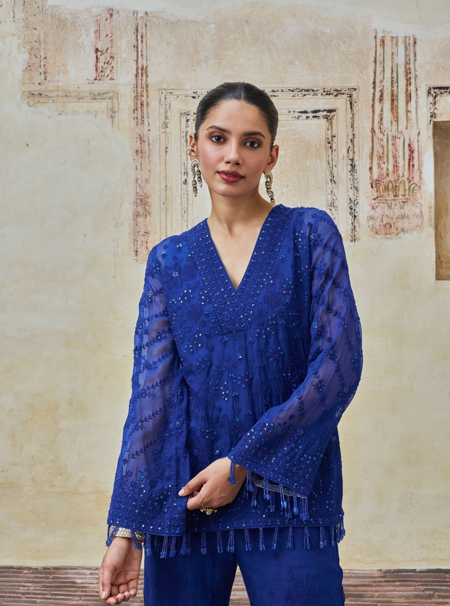 Reja Organza Electric Blue Co-ord Set