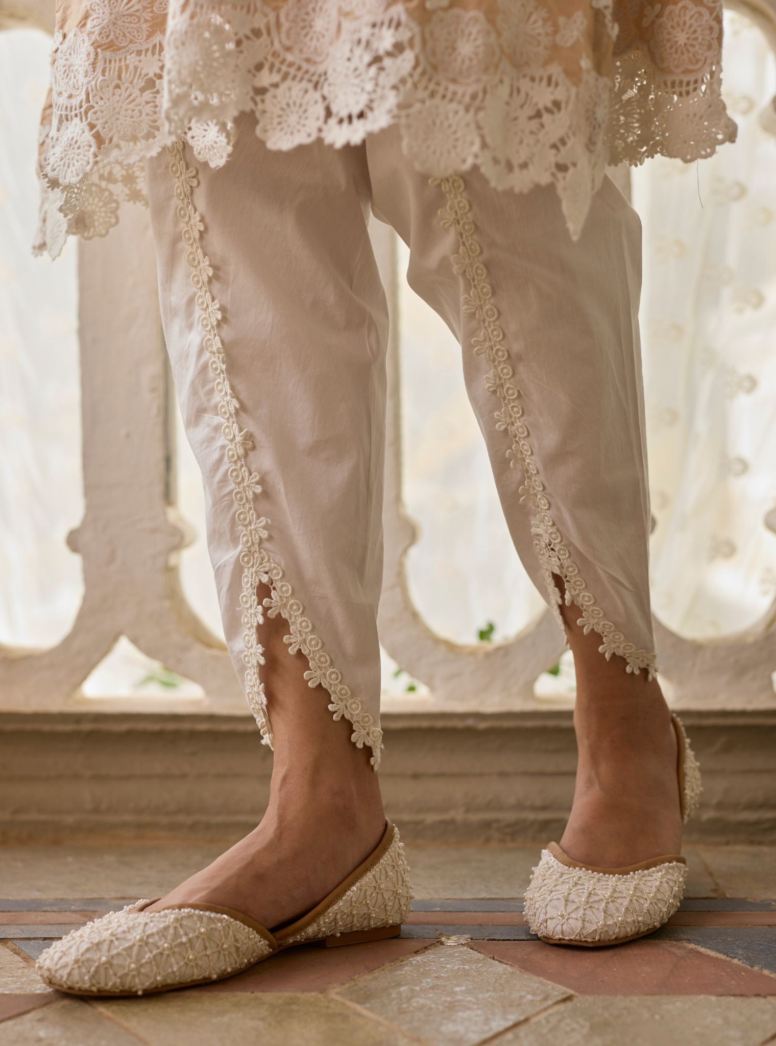 Aaranya Supima Cotton Beige Kurta Set