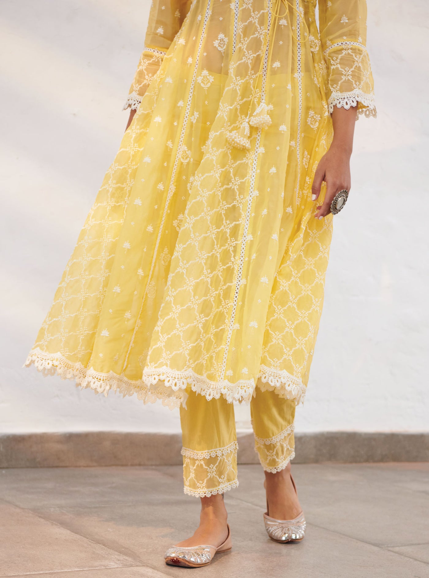 Mulmul Organza Glasgow Yellow Dupatta