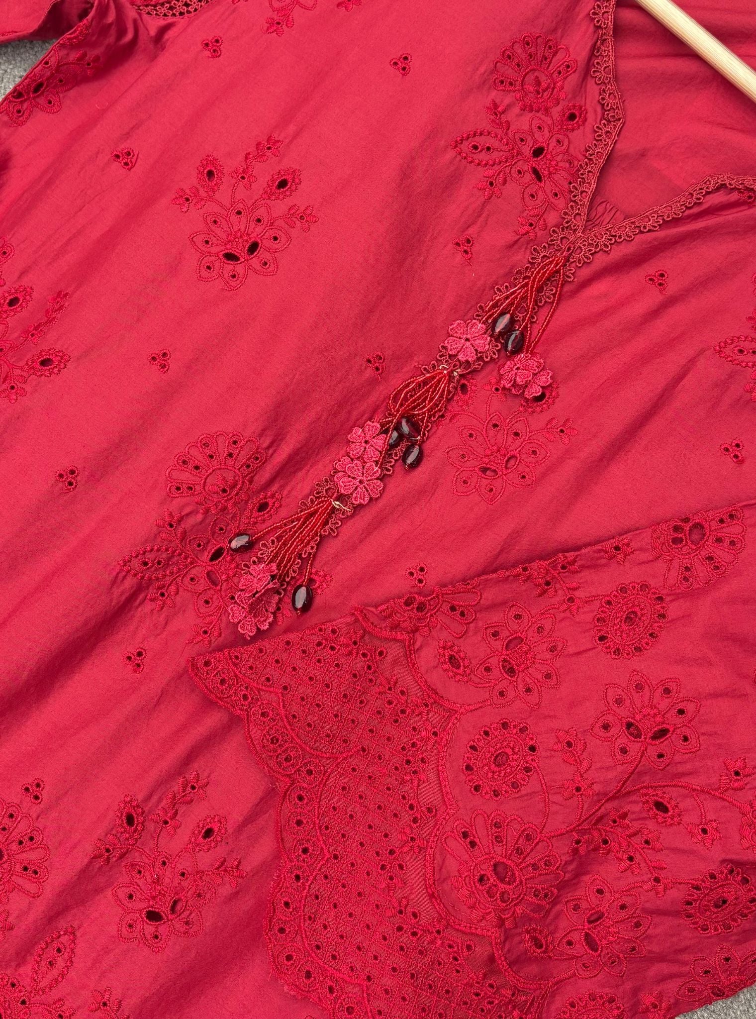 Riva Supima Cotton Red Kurta Set