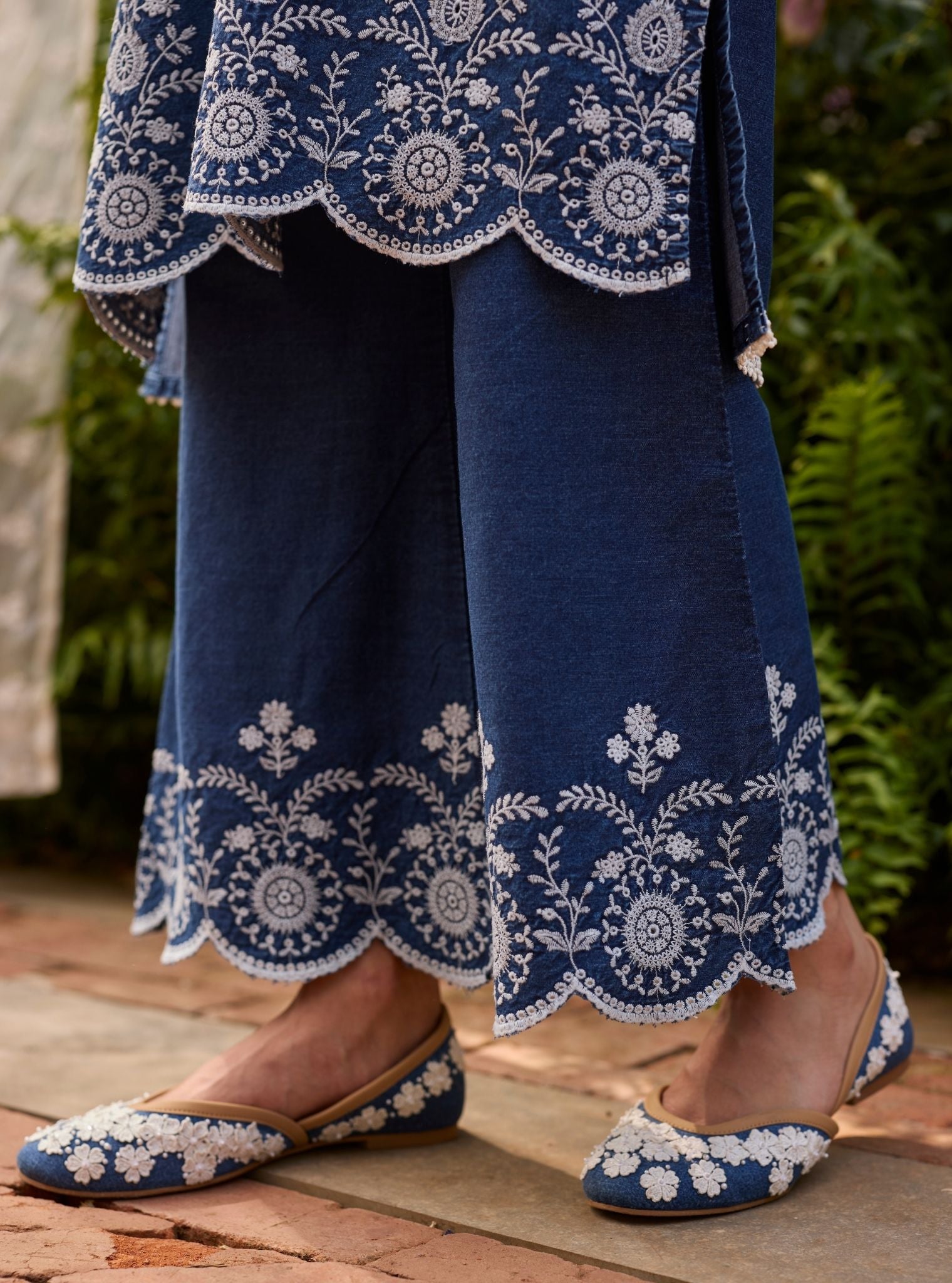 Bhairavi Denim Navy Kurta Set