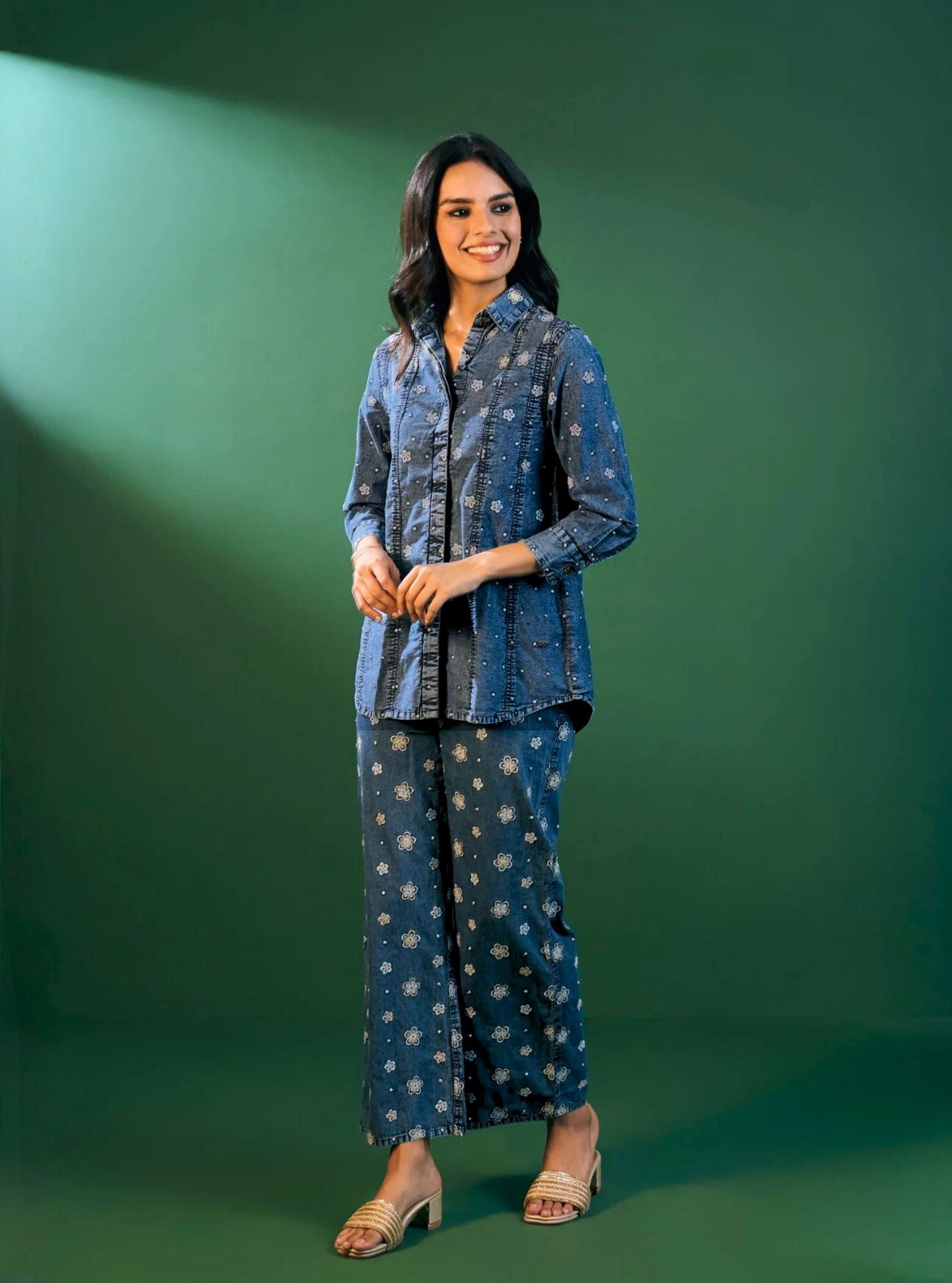 Winslet Denim Shirt & Pant Set