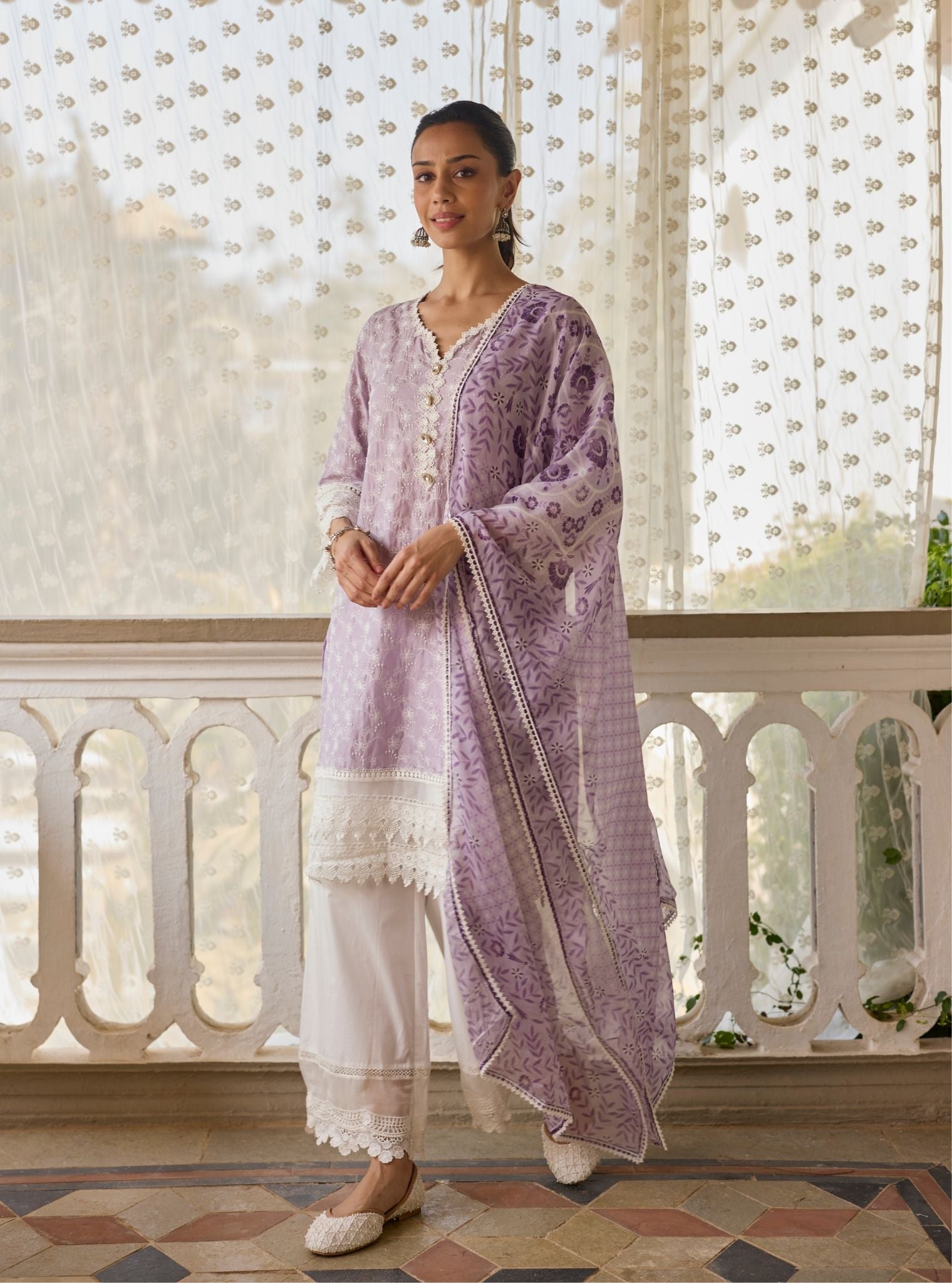 Ivy Supima Cotton Lilac Kurta Set