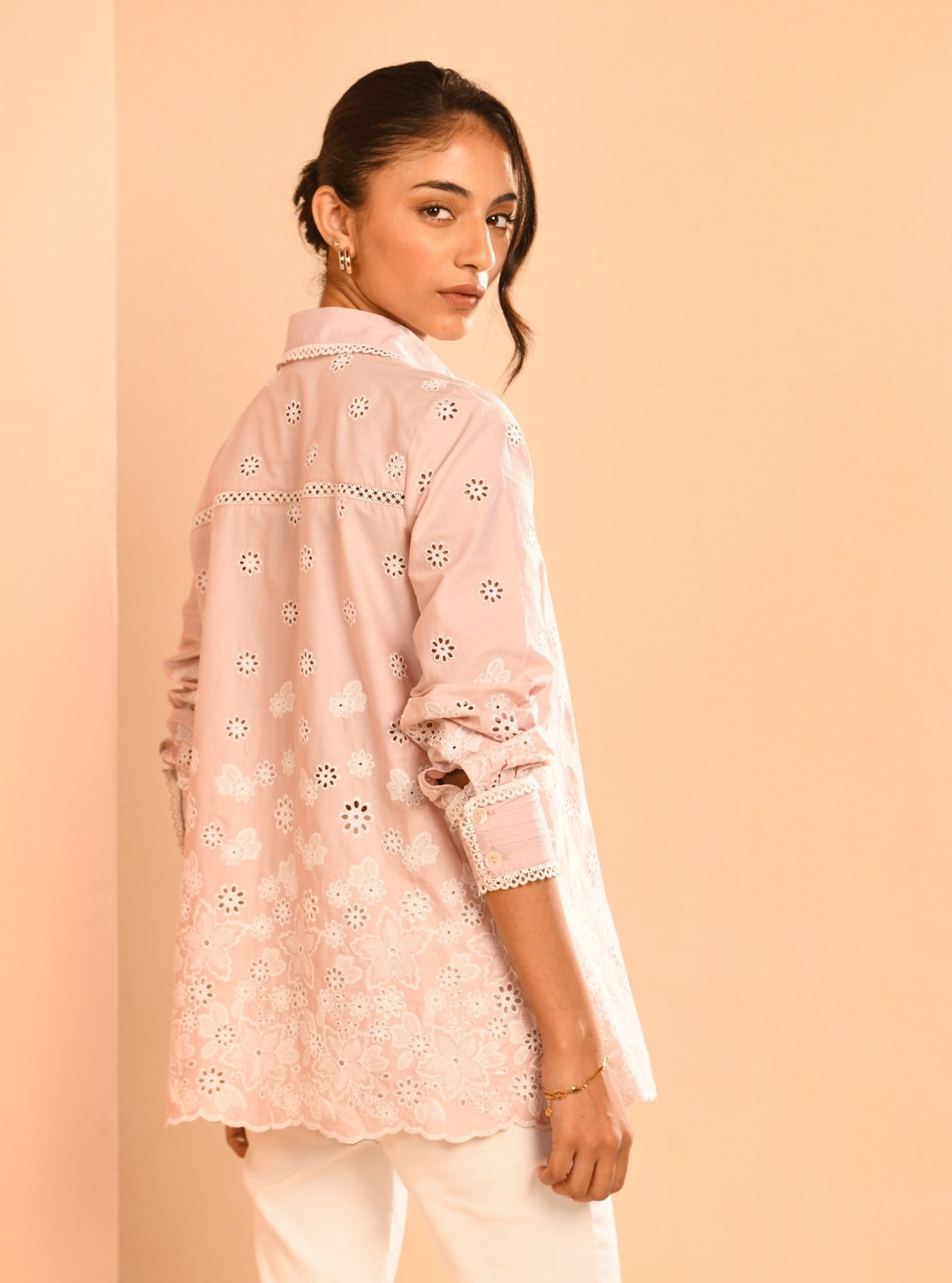 Mulmul Iconic Cotton Bea Dusty Pink Shirt