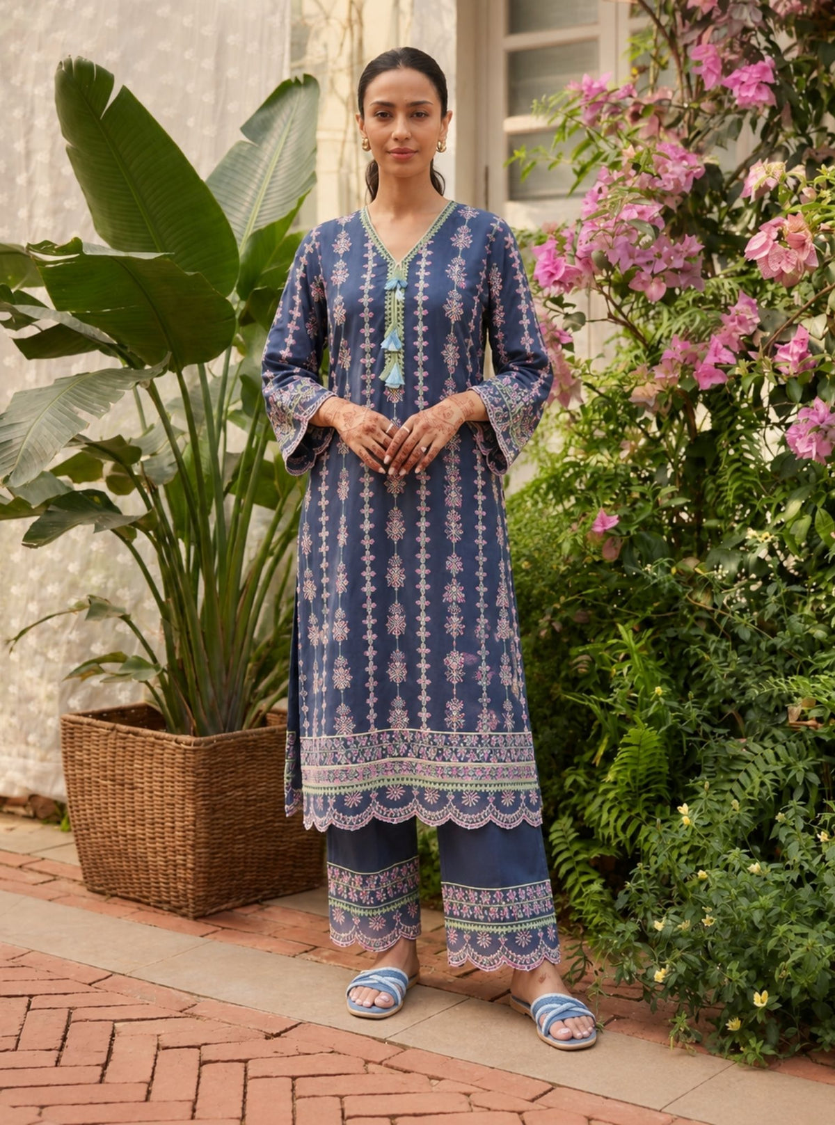 Mua Supima Cotton Navy Kurta Set