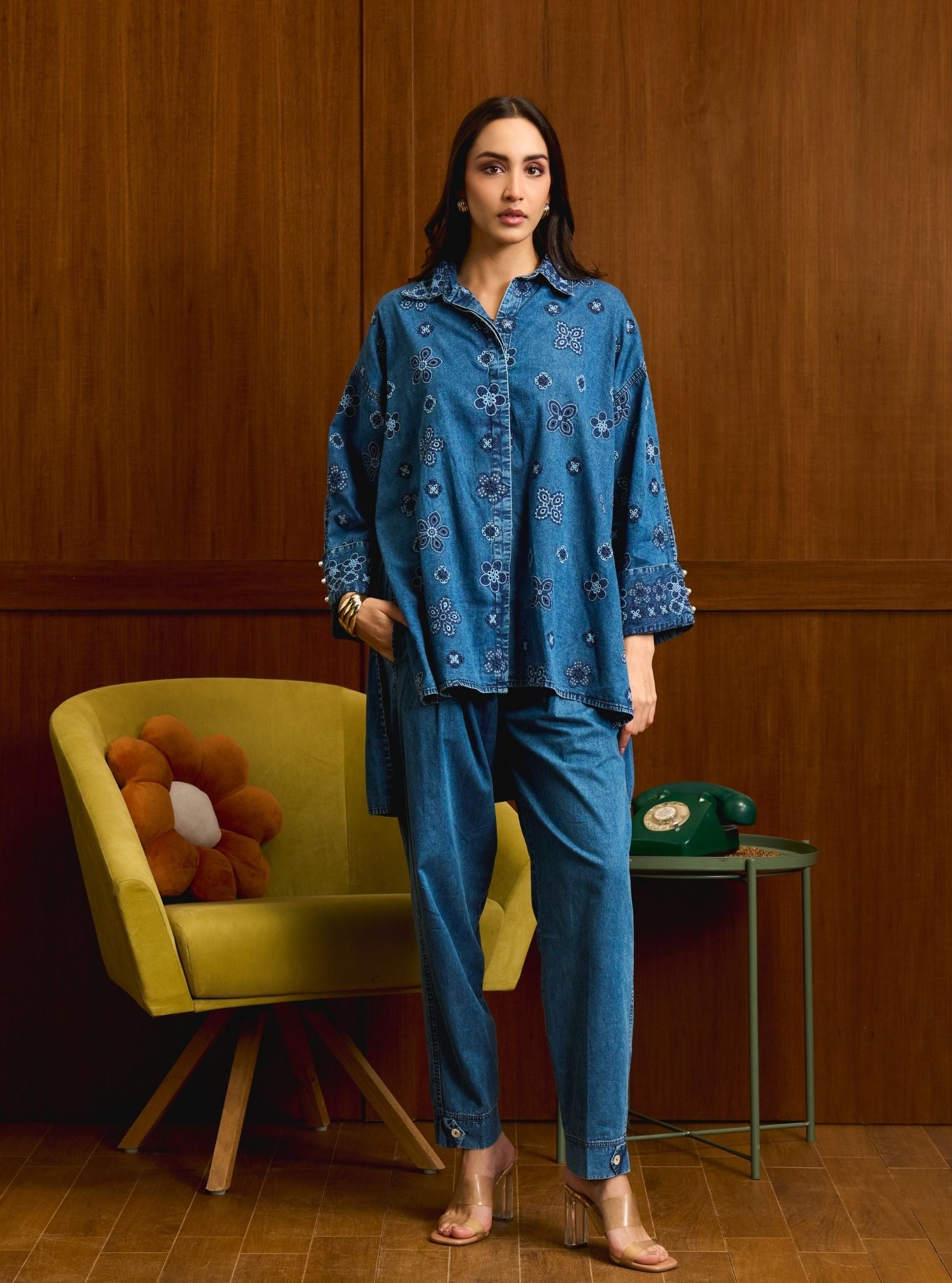 Veha Denim Navy Shirt Set