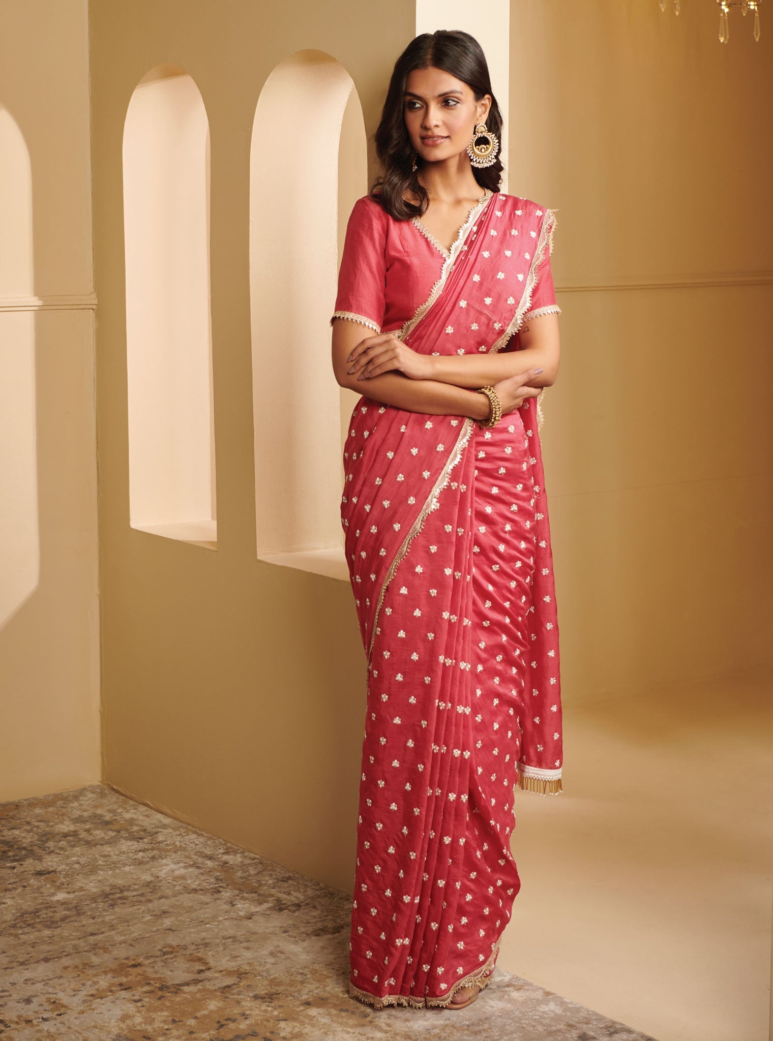 Mulmul Silk Avana Fuchsia Saree