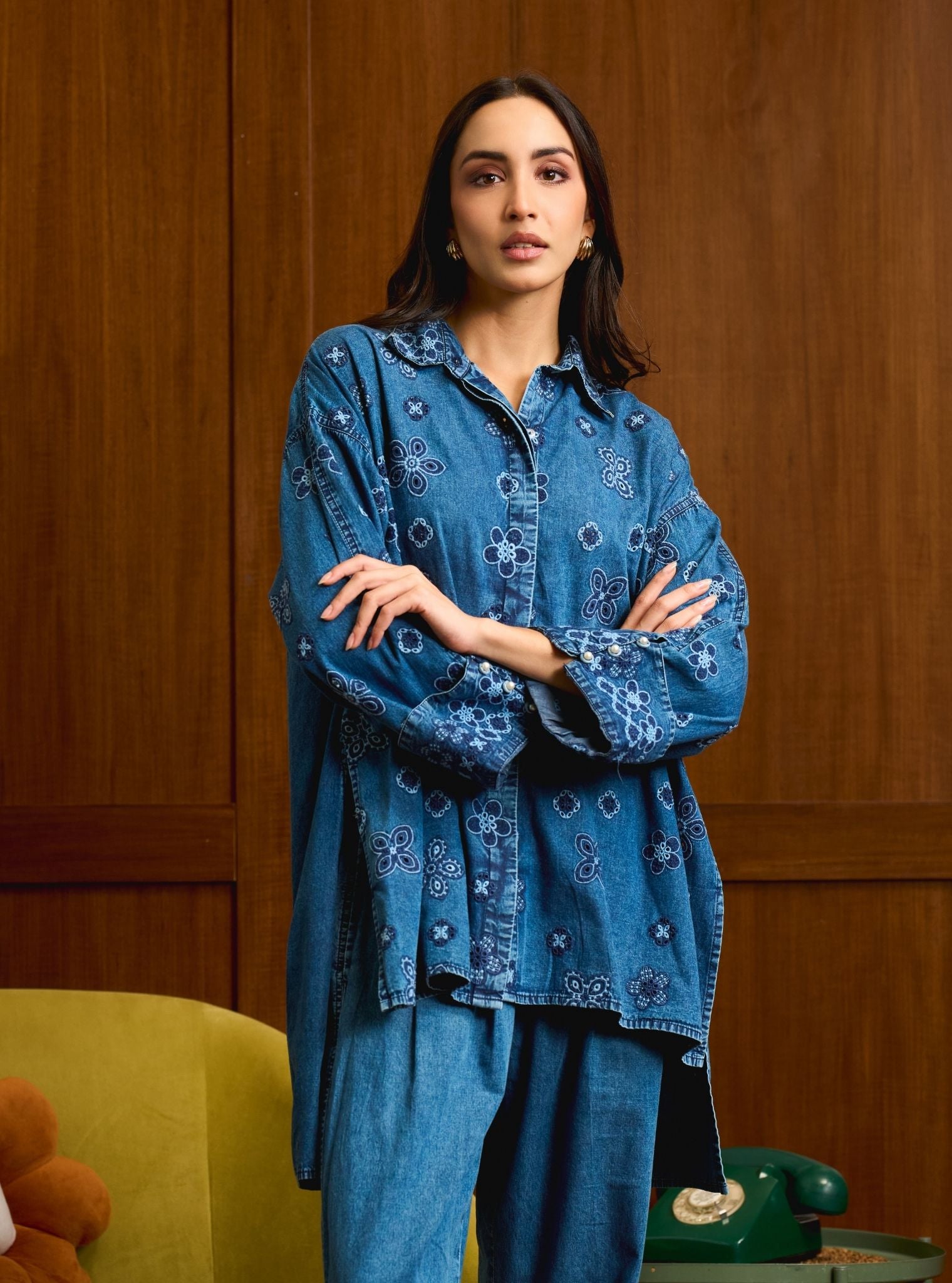 Veha Denim Navy Shirt Set