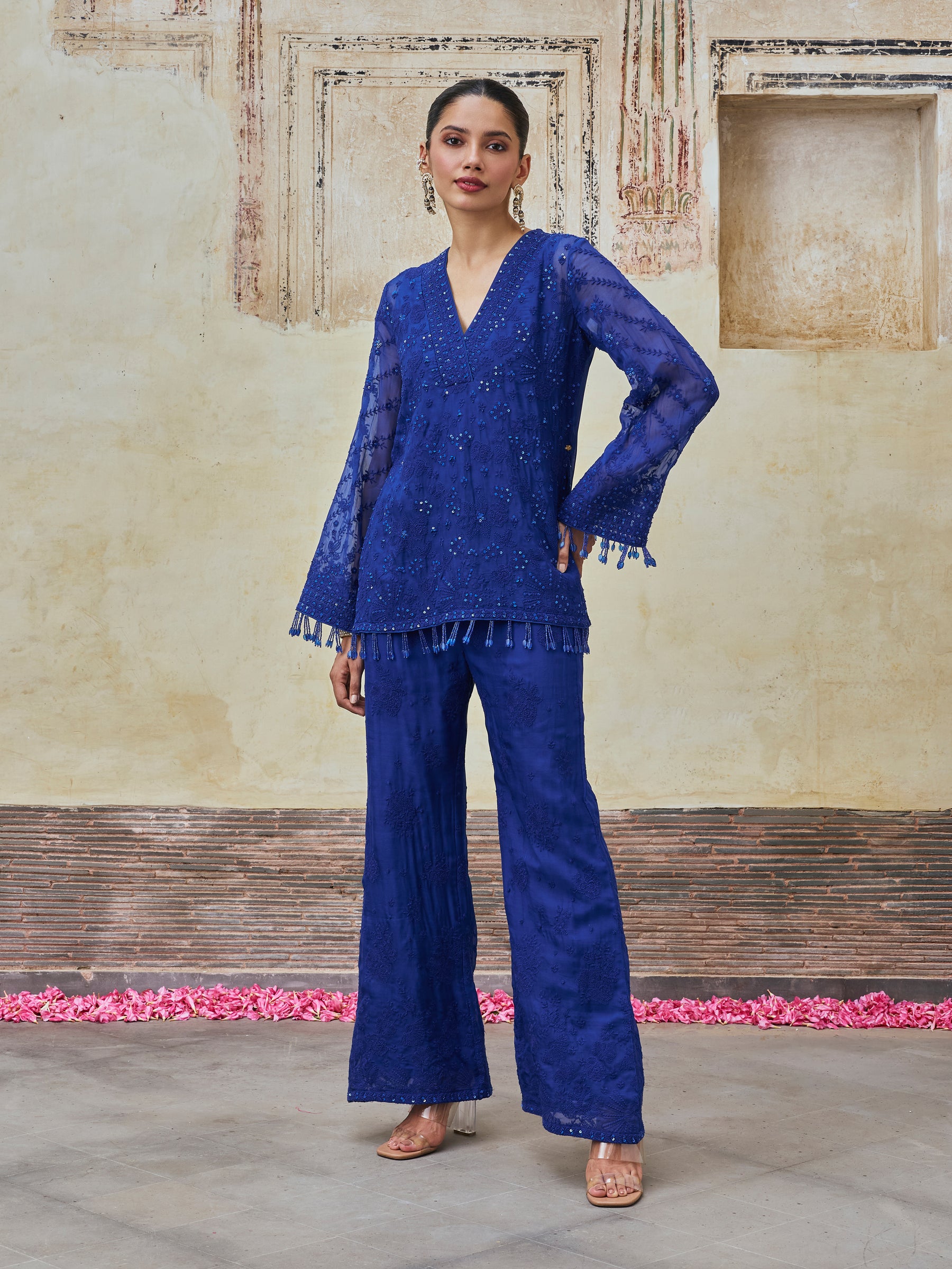 Reja Organza Electric Blue Co-ord Set