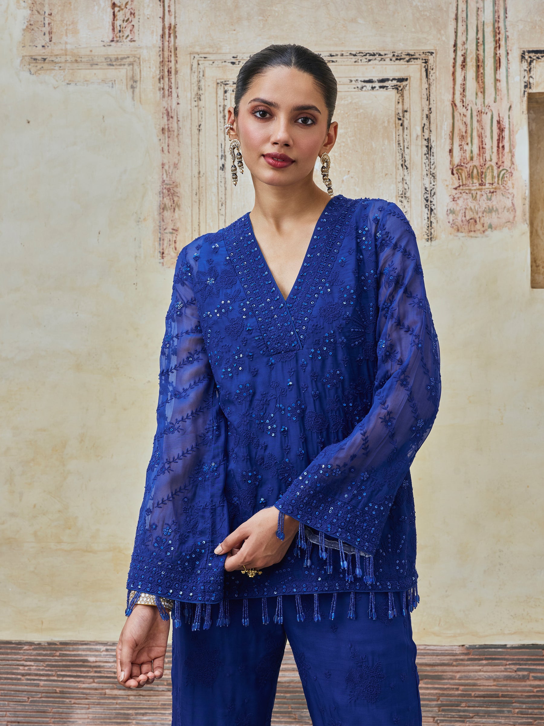 Reja Organza Electric Blue Co-ord Set