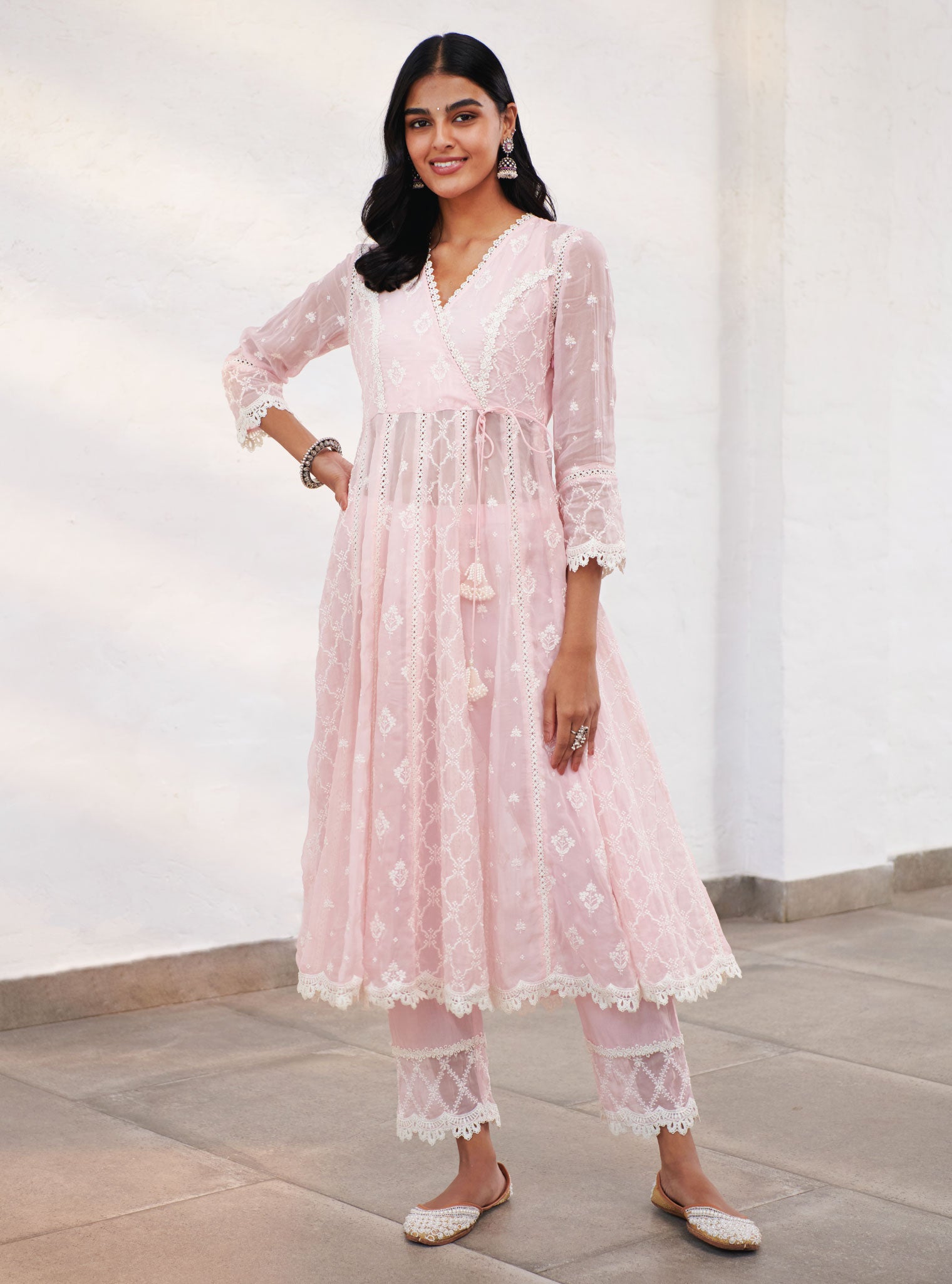 Mulmul Organza Morey Anarkali Kurta