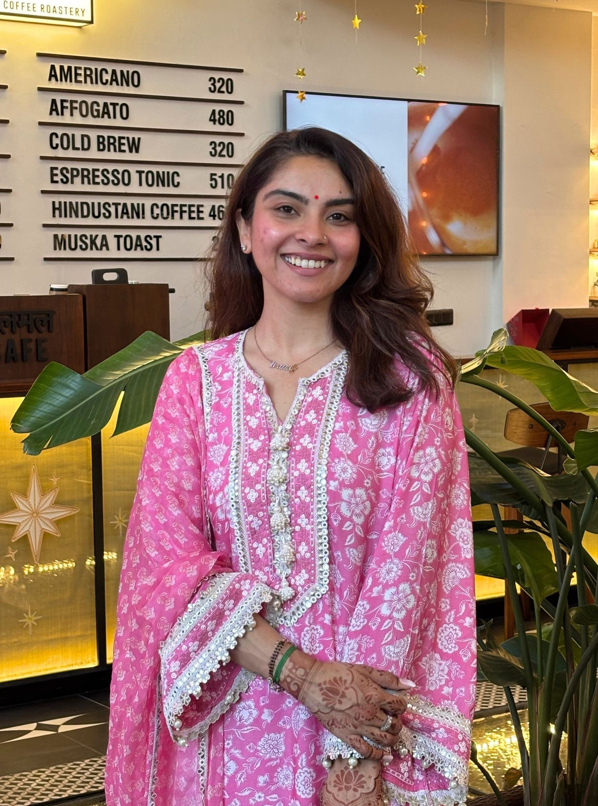 Ura Lawn Printed Pink Kurta Set