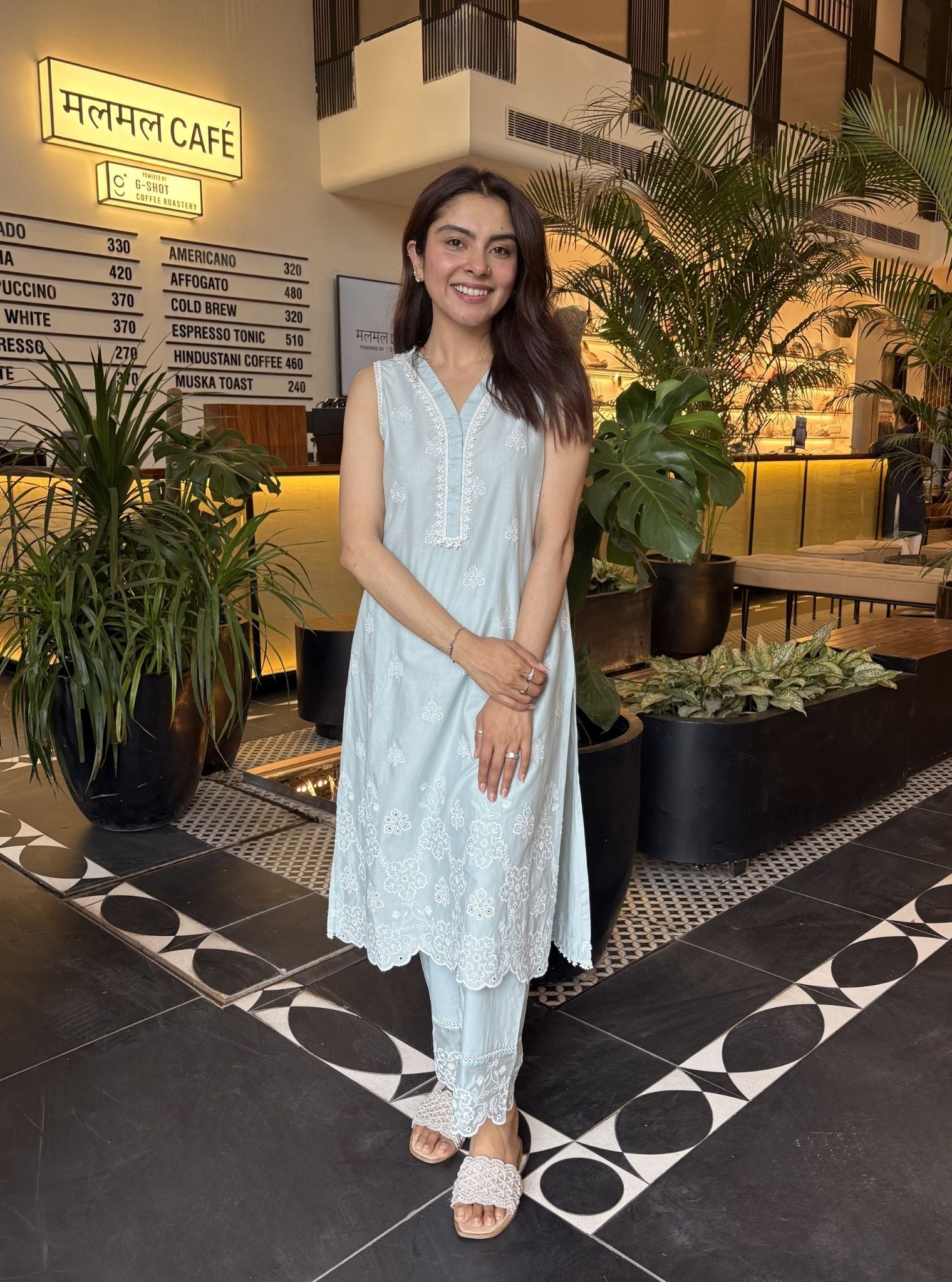 Tesni Supima Cotton Blue Kurta Set