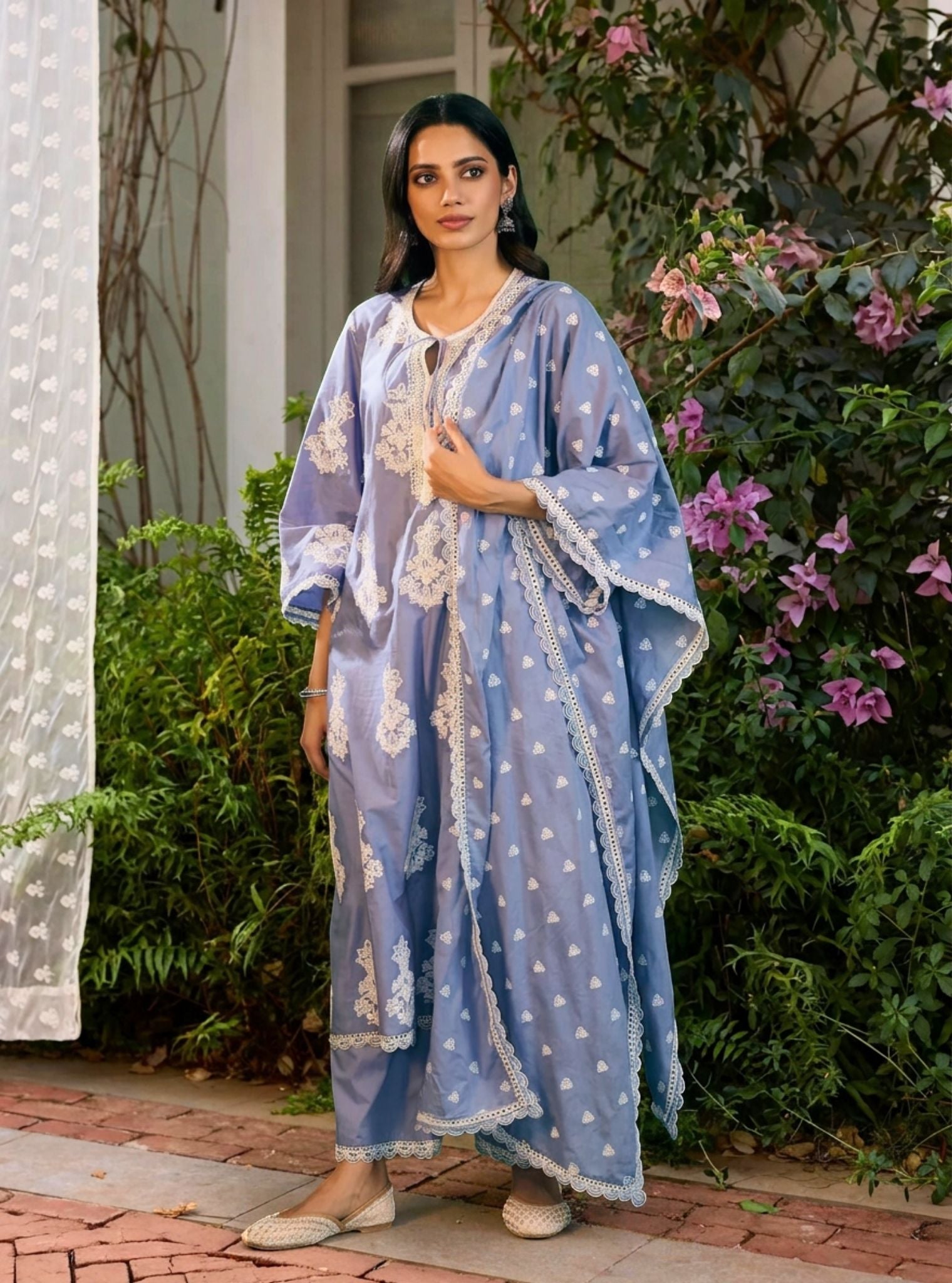 Rimi Supima Cotton Steel Blue Kurta Set