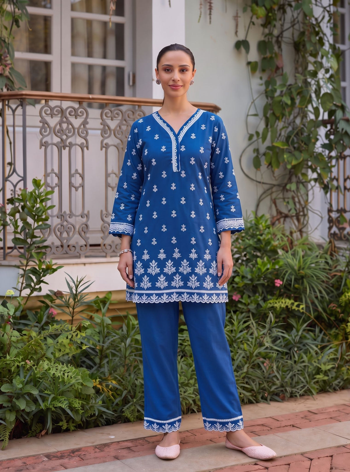 Rith Supima Cotton Navy Kurta Set