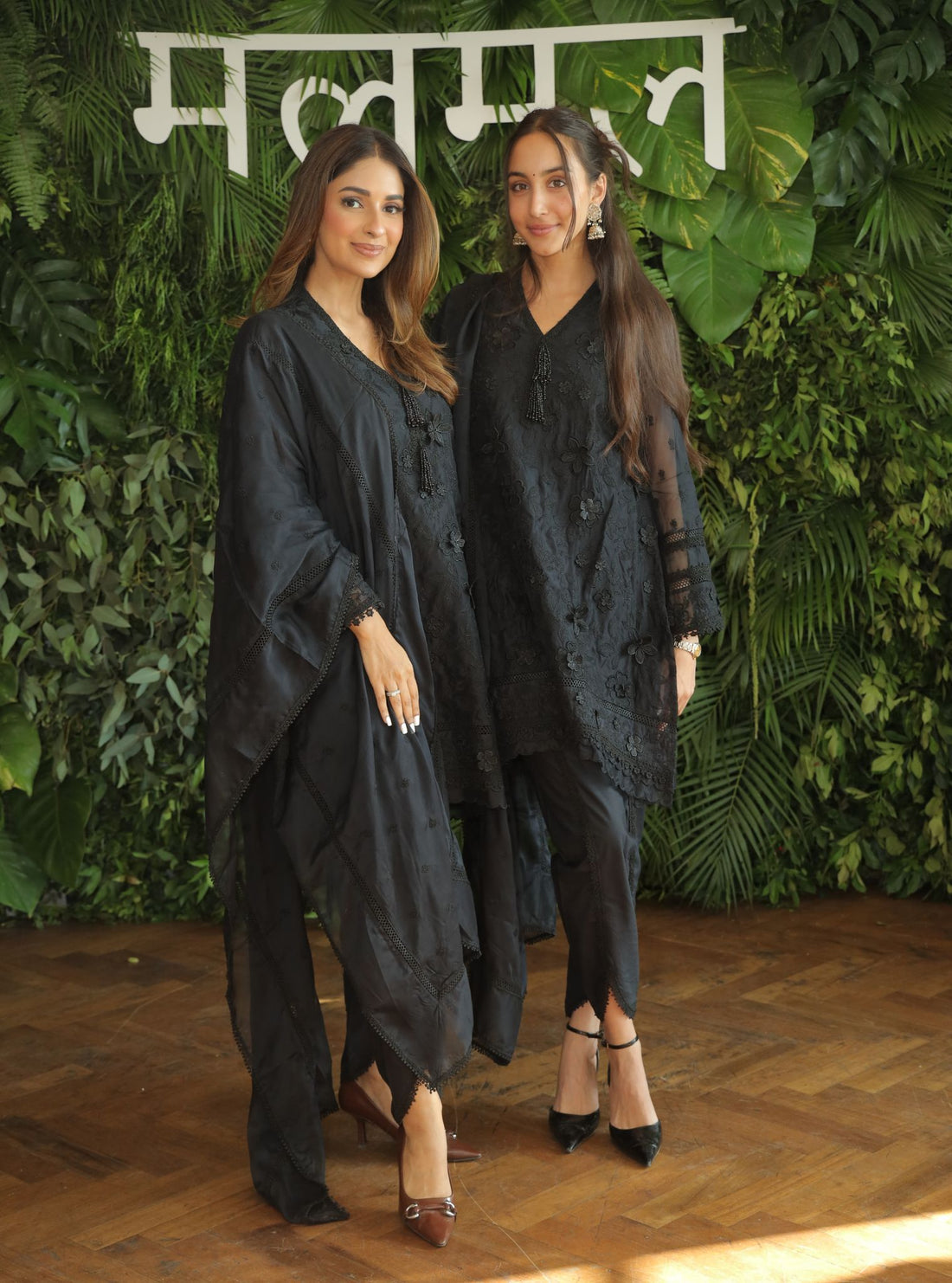 Mulmul Organza Claire Black Kurta