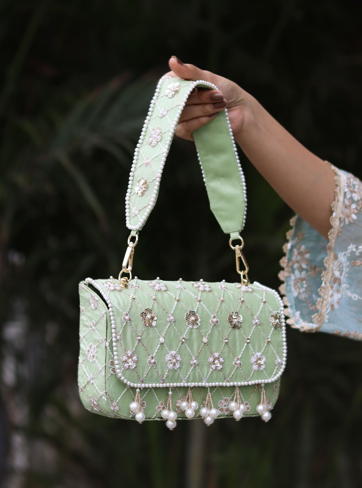 Mulmul Ella Green Flap Bag