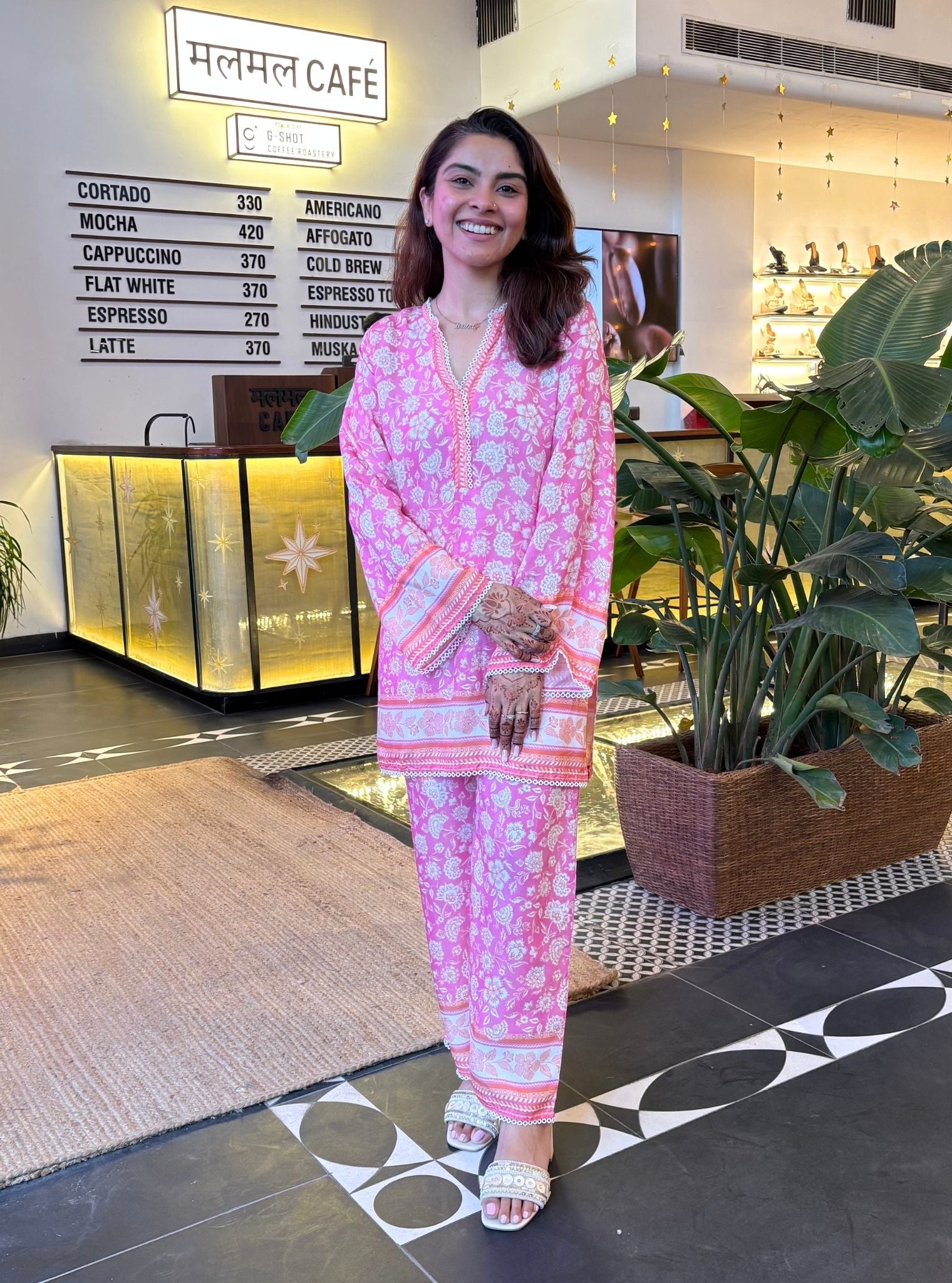Feya Lawn Printed Pink Co-ord Set