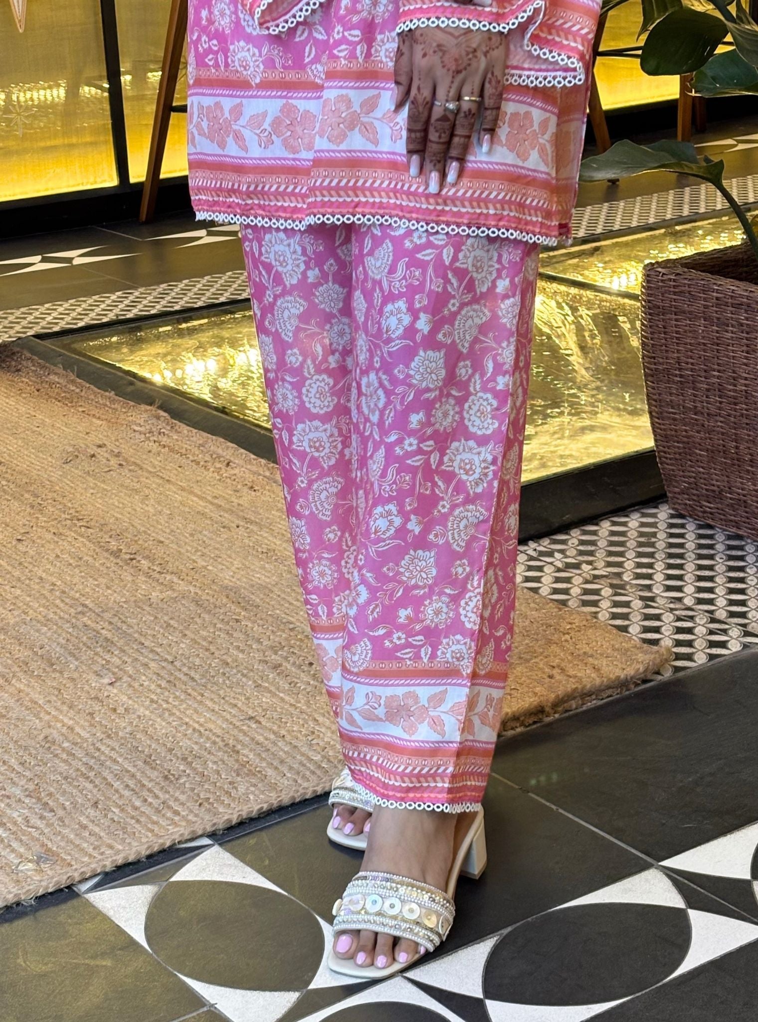 Feya Lawn Printed Pink Co-ord Set
