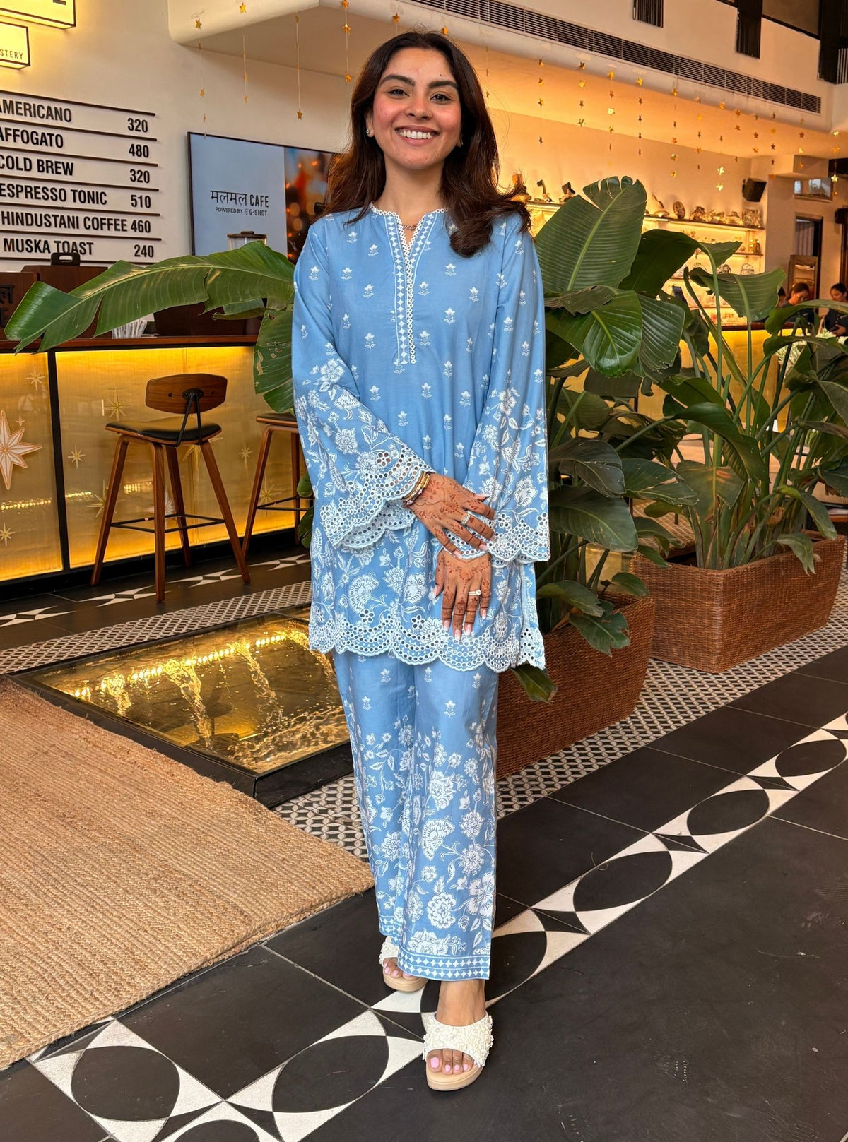 Vaeli Supima Cotton Steel Blue Co-ord Set