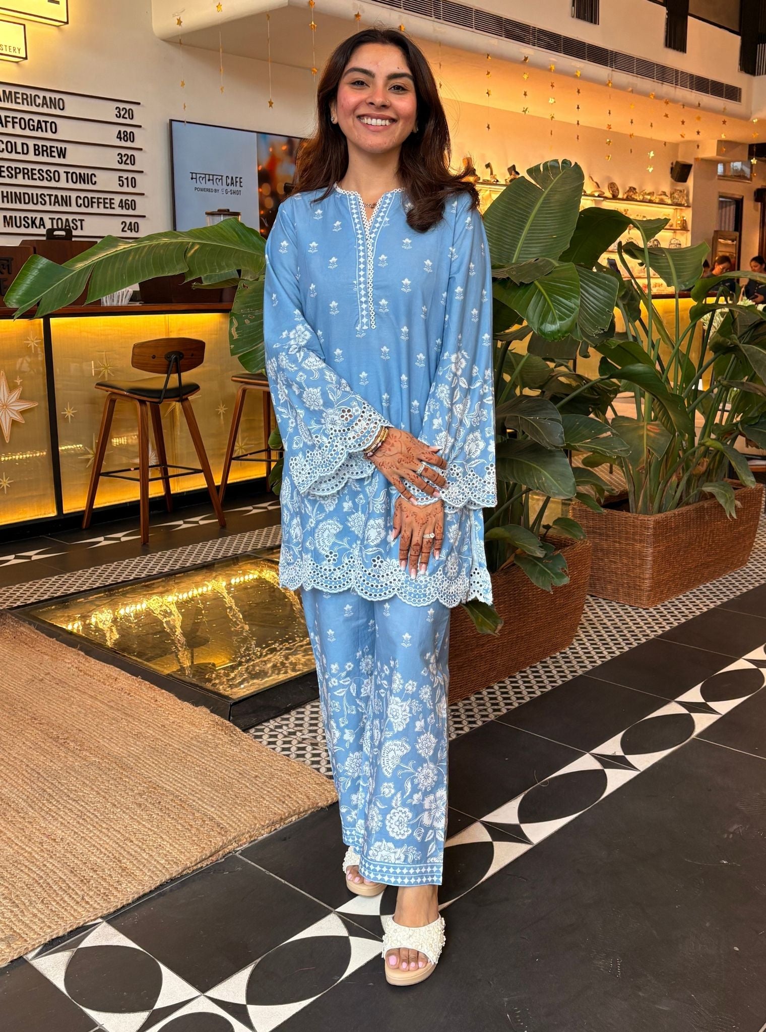 Vaeli Supima Cotton Steel Blue Co-ord Set