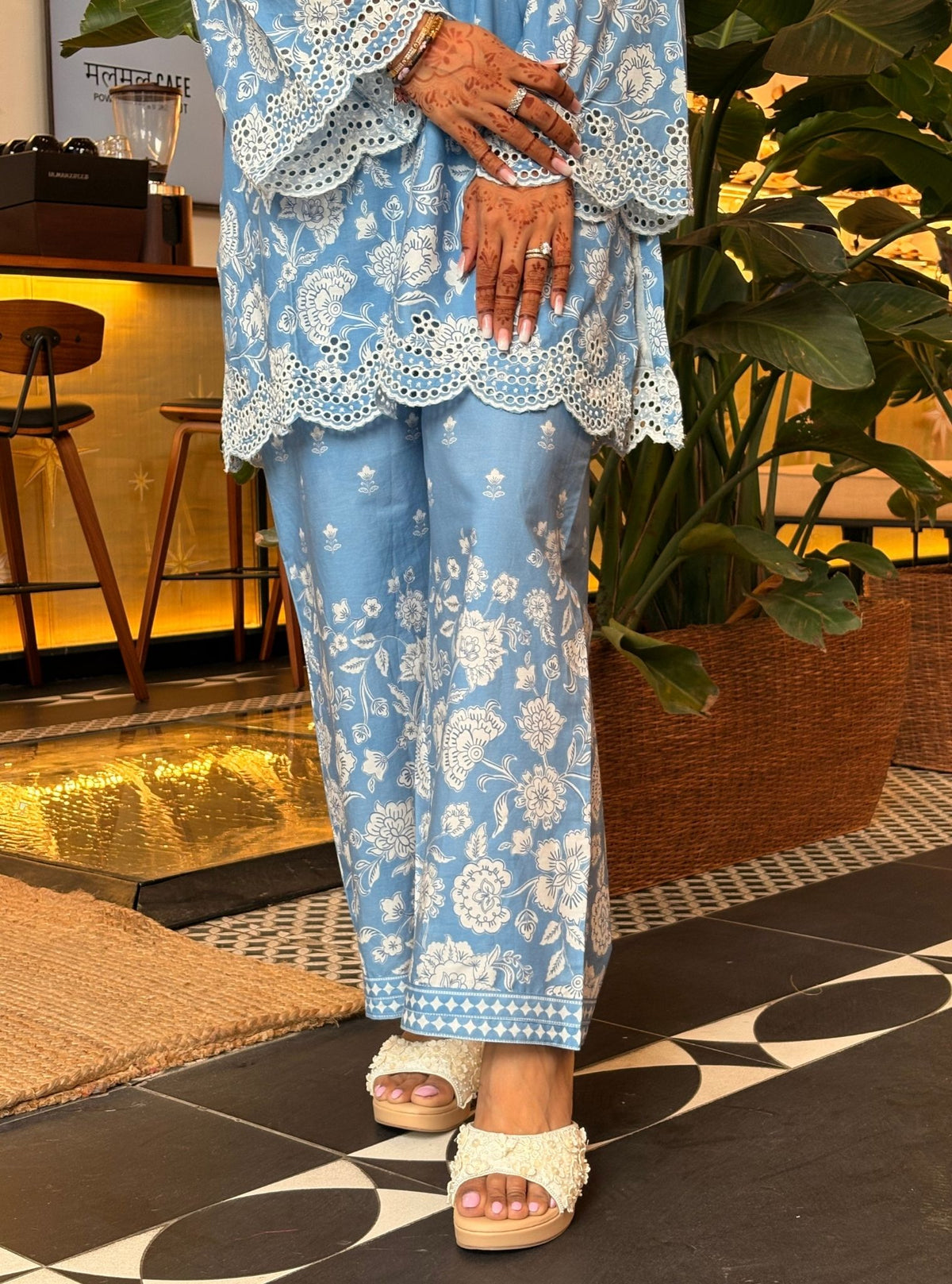 Vaeli Supima Cotton Steel Blue Co-ord Set