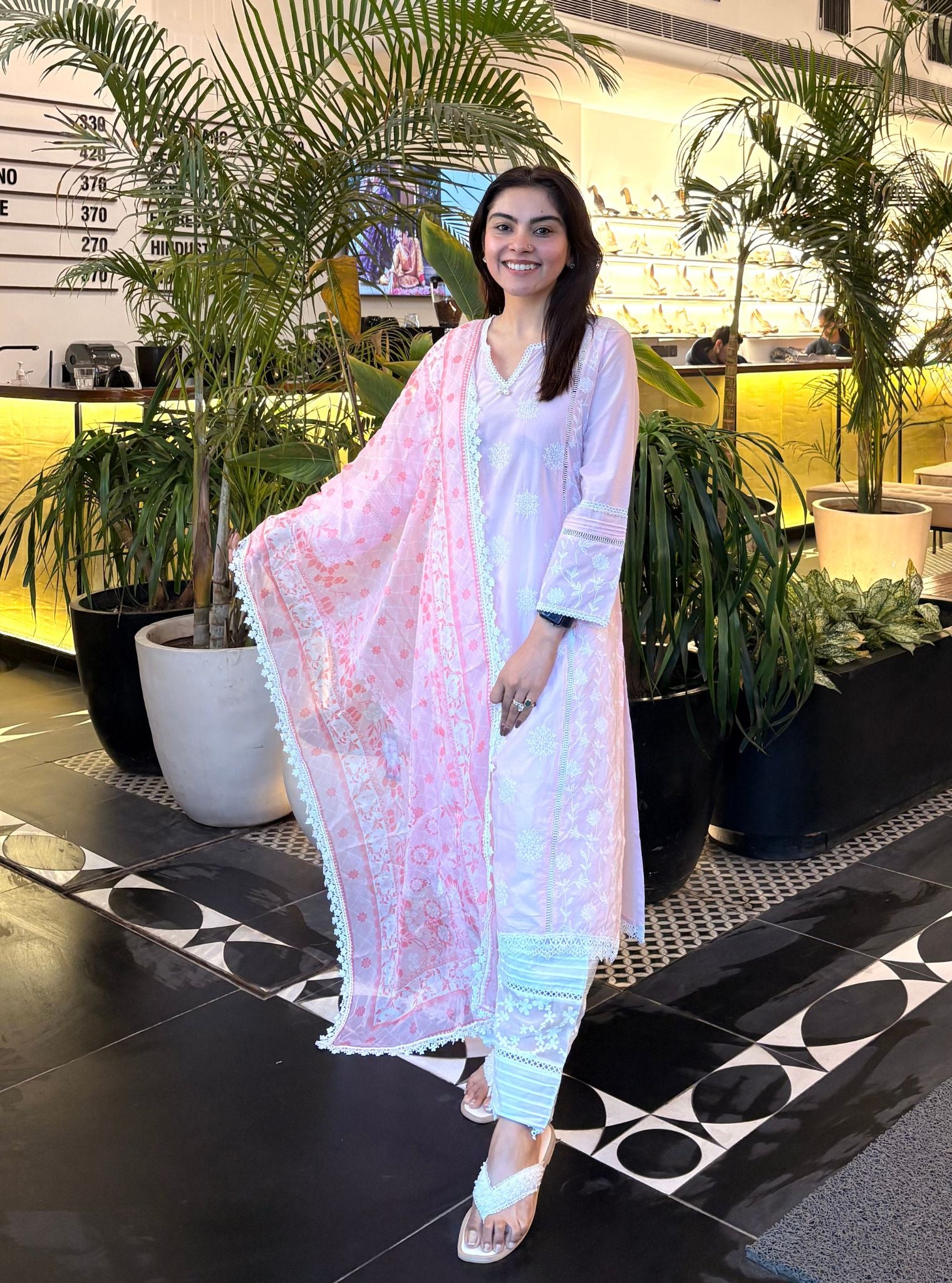 Kannur Supima Cotton Pink Kurta Set