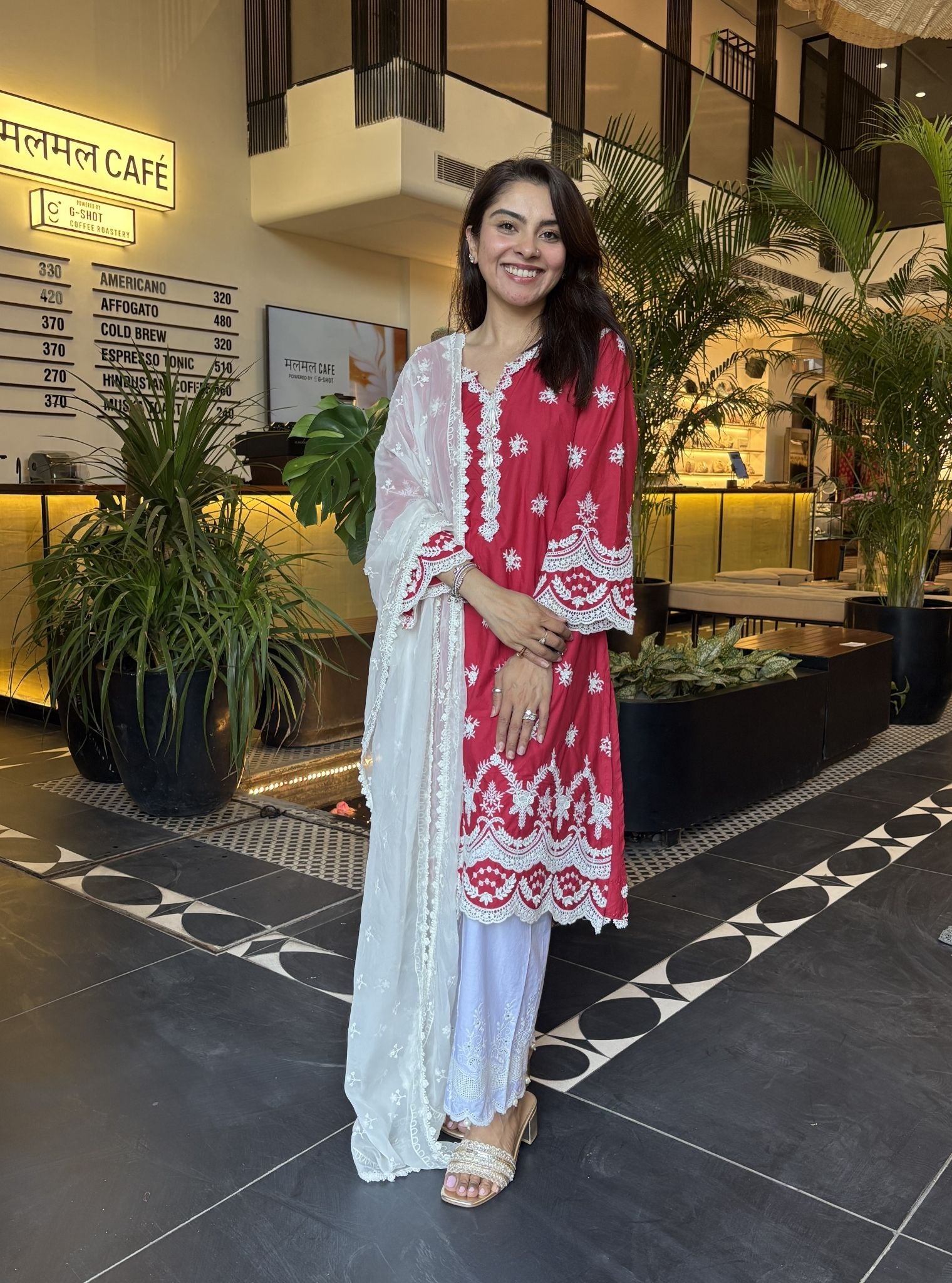 Acoi Supima Cotton Red Kurta Set