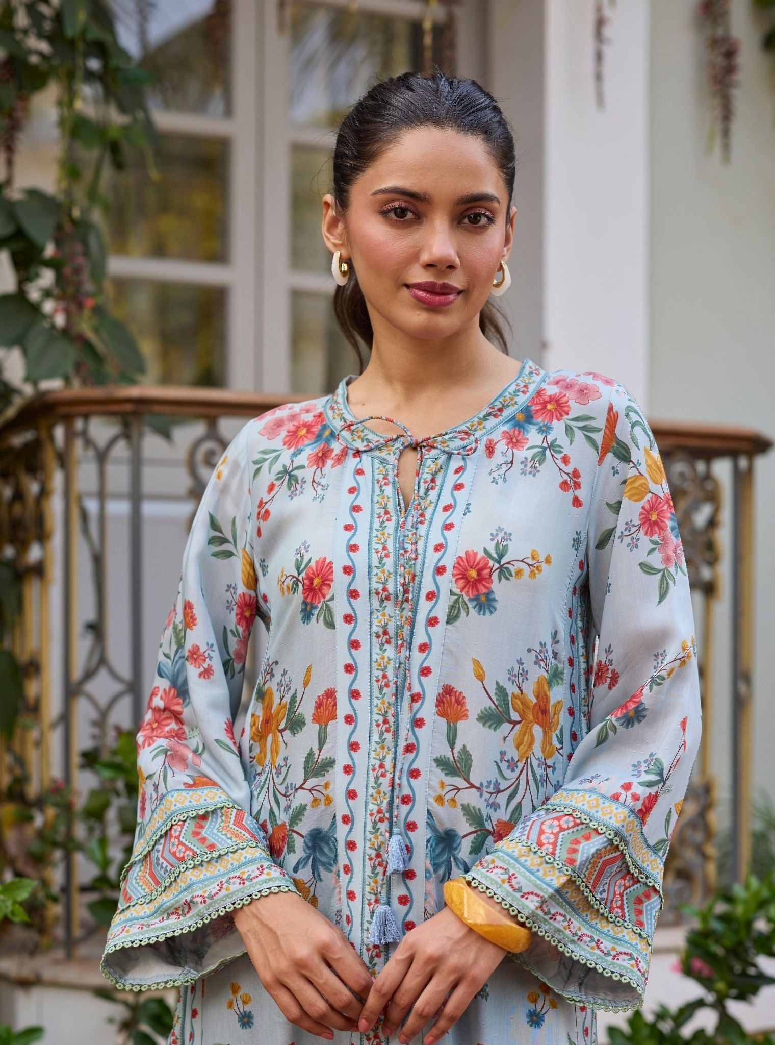 lawn kaftan dress design Designer Kaftan Swiss Lawn 3 Piece Digital Print Free Size Dress - STITCHED