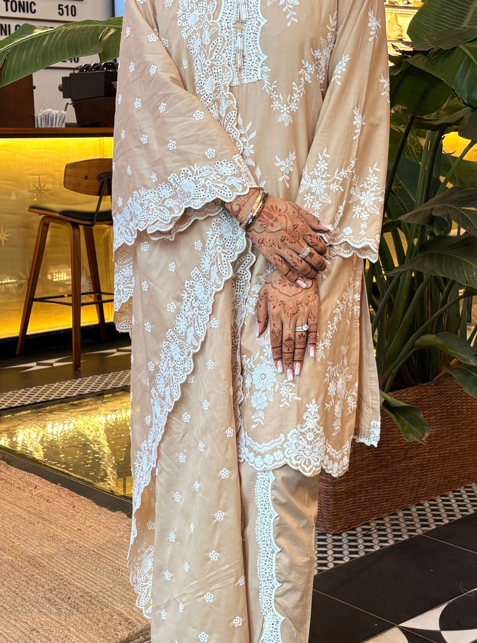 Atrai Supima Cotton Beige Kurta Set