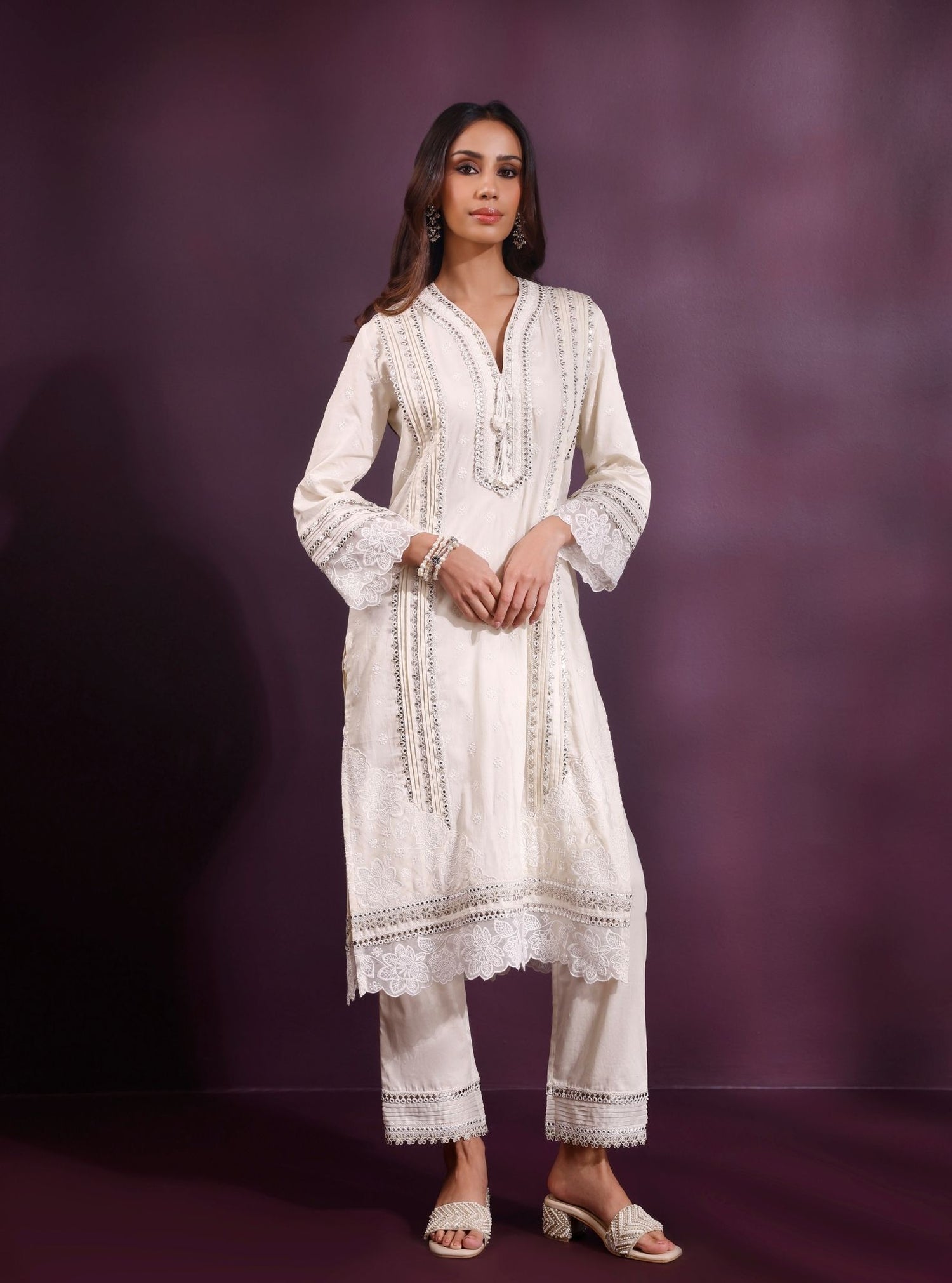 Pima Satin Merry Kurta With New Pintuck Pyajama