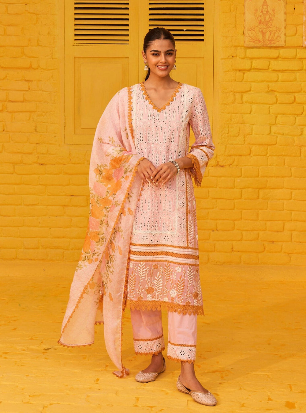 Mulmul Supima Cotton Ollin Pink Kurta