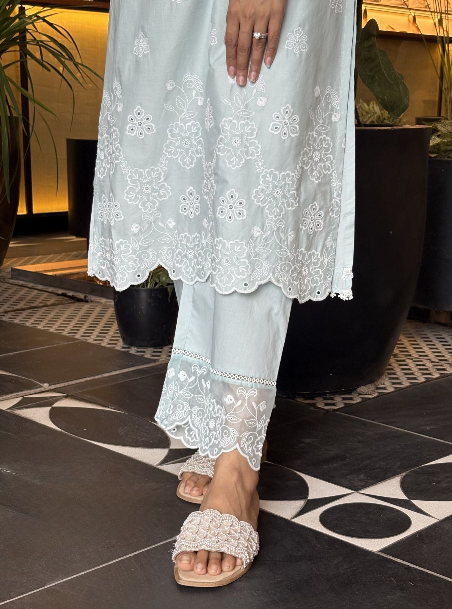 Tesni Supima Cotton Blue Kurta Set