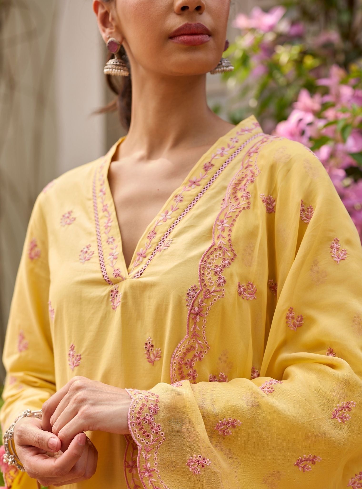 Lumae Supima Cotton Yellow Kurta Set
