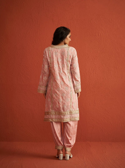 Gerua Banarsi Pink Kurta Set
