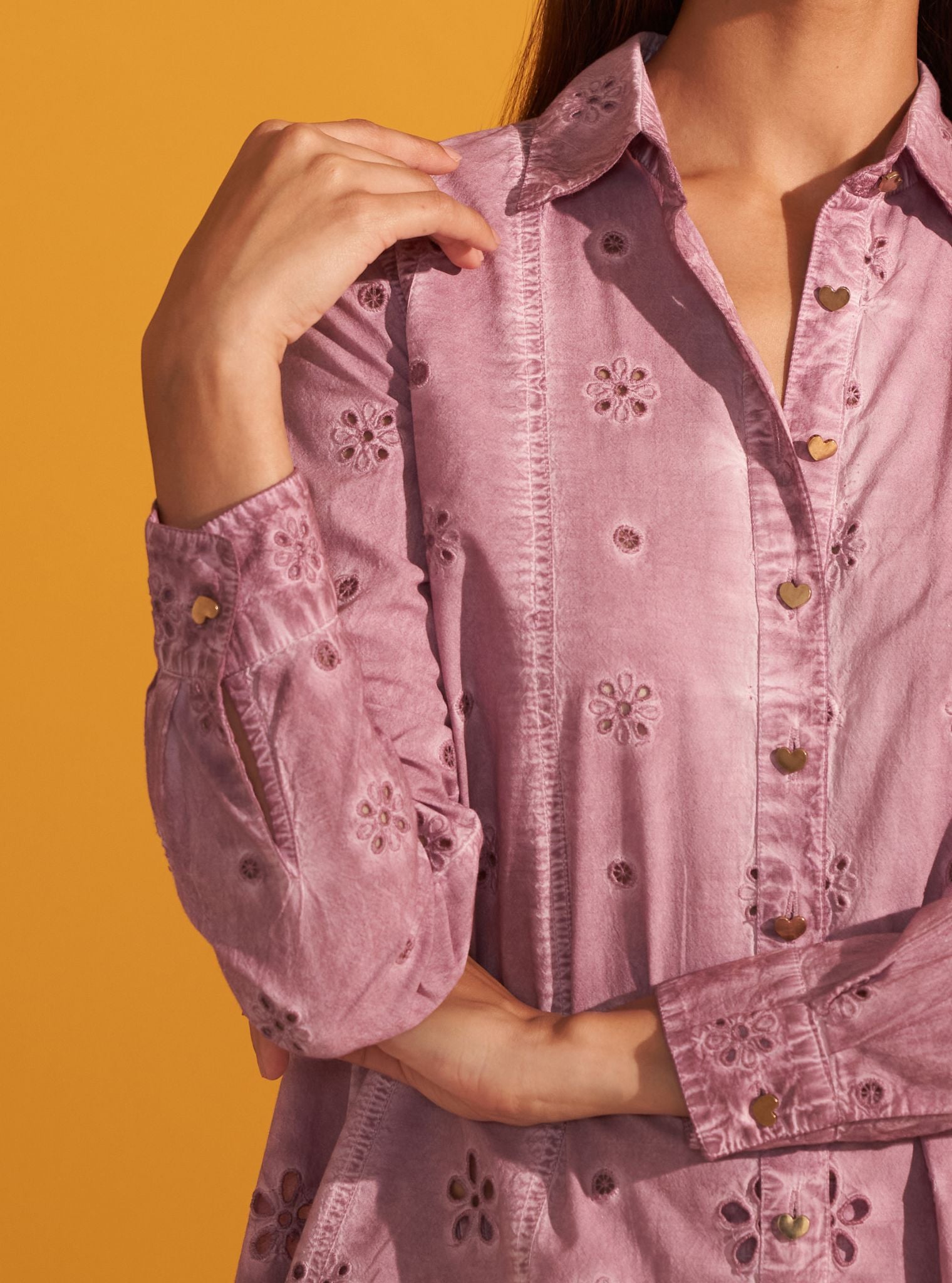 Mulmul Cotton Darcy Lilac Shirt with Mulmul Cotton Darcy Lilac Pant