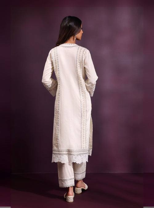 Pira Pima Satin Mustard Kurta Set main image 0