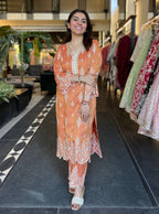 Genda Tissue Linen Satin Burnt Orange Pant