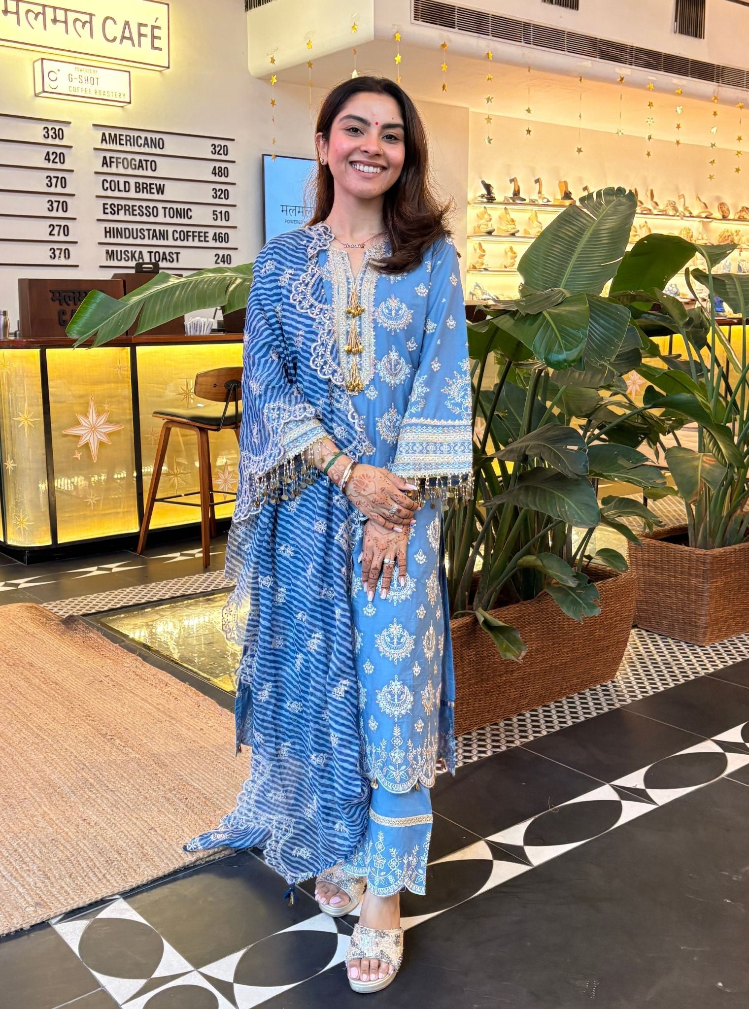 Amie Supima Cotton Denim Kurta Set