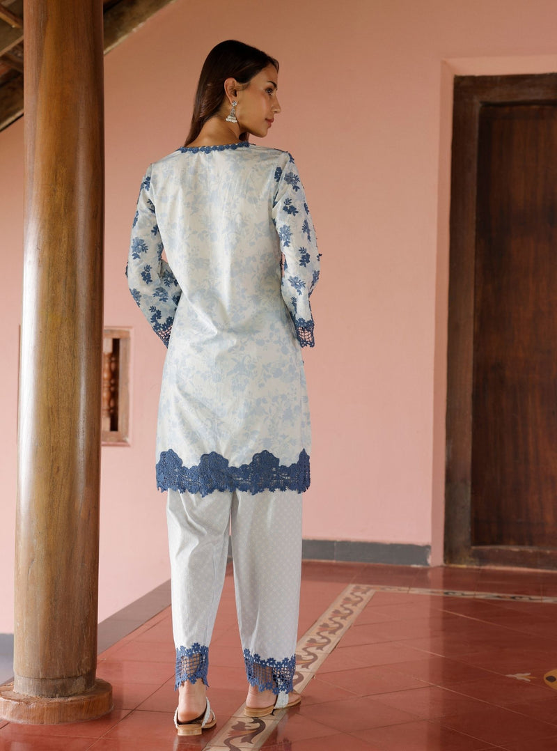 Mulmul Supima Cotton Yana Blue Palazzo