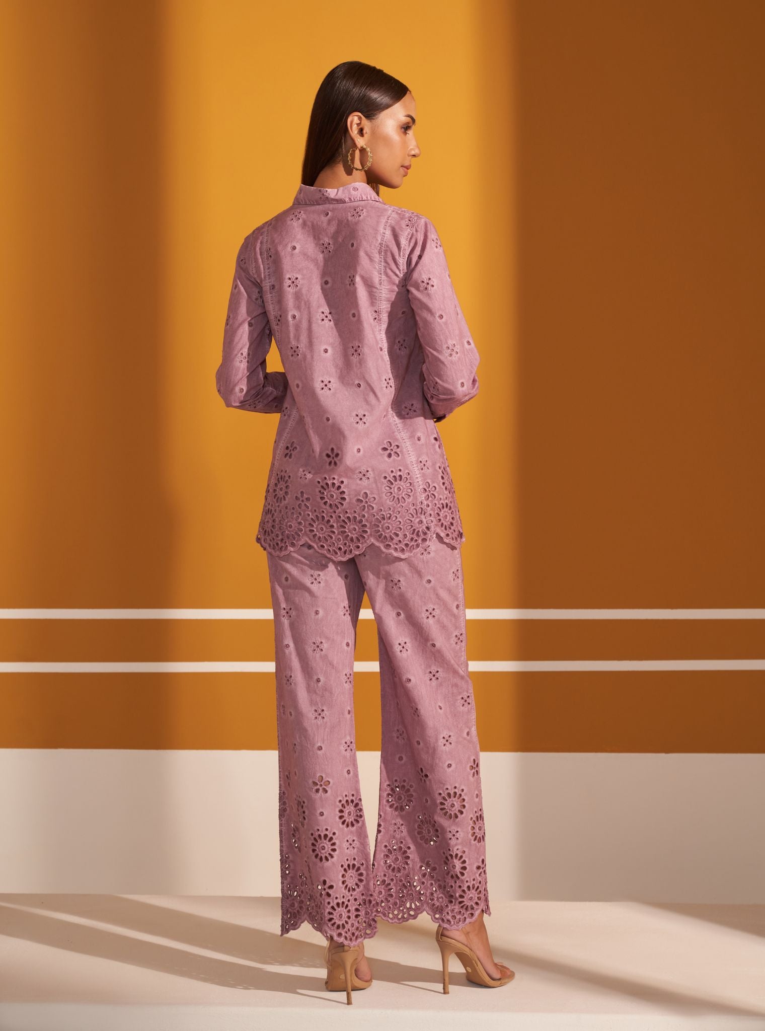 Mulmul Cotton Darcy Lilac Shirt with Mulmul Cotton Darcy Lilac Pant