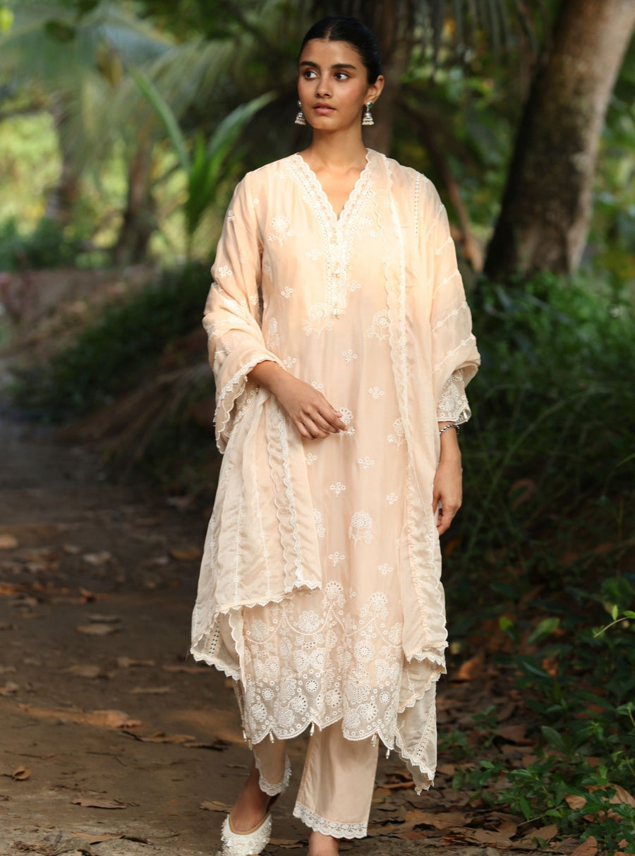 Kiyan Organza Yellow Kurta Set
