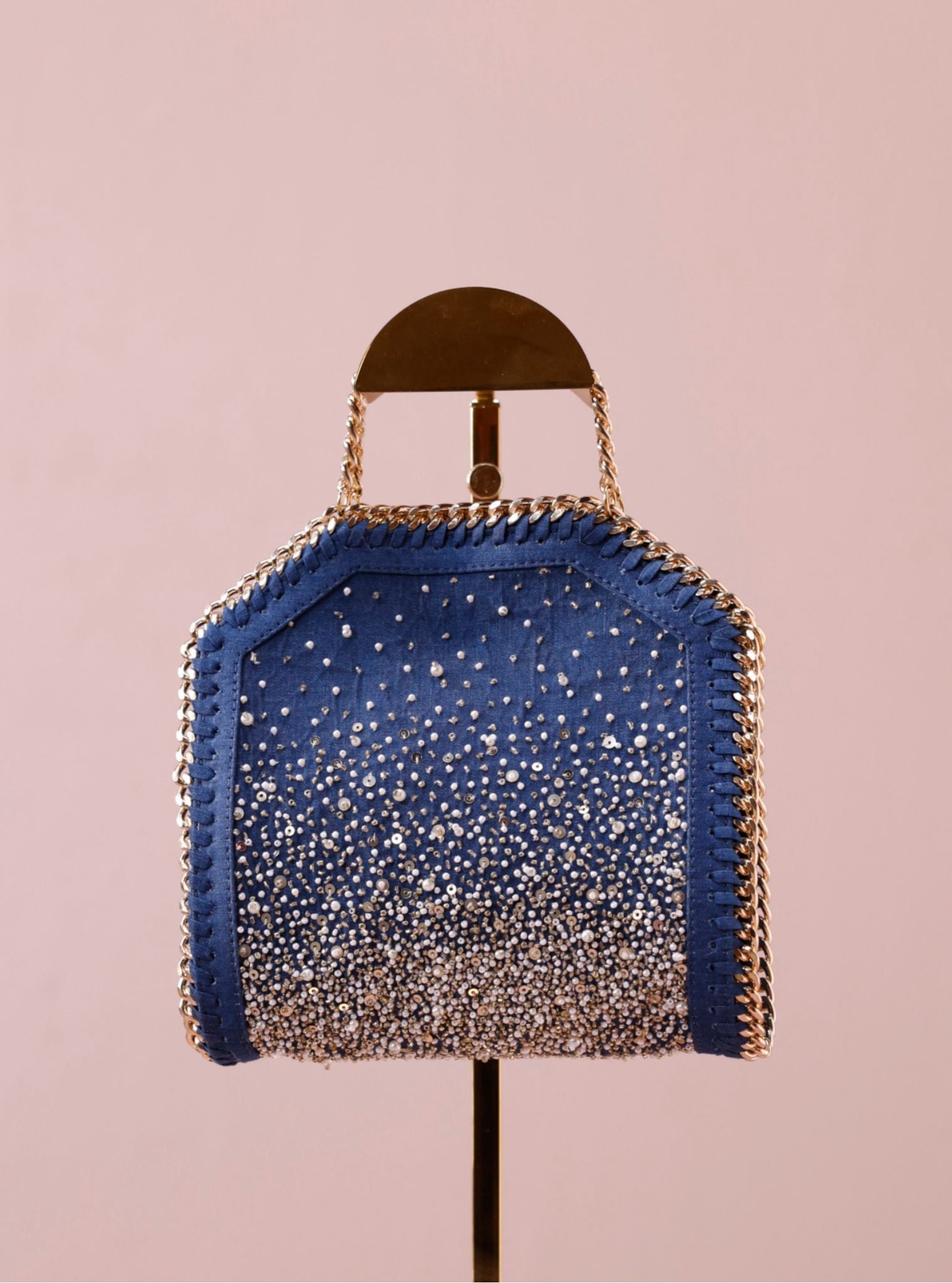 Denim Disco Hand Embroidered Sling Bag